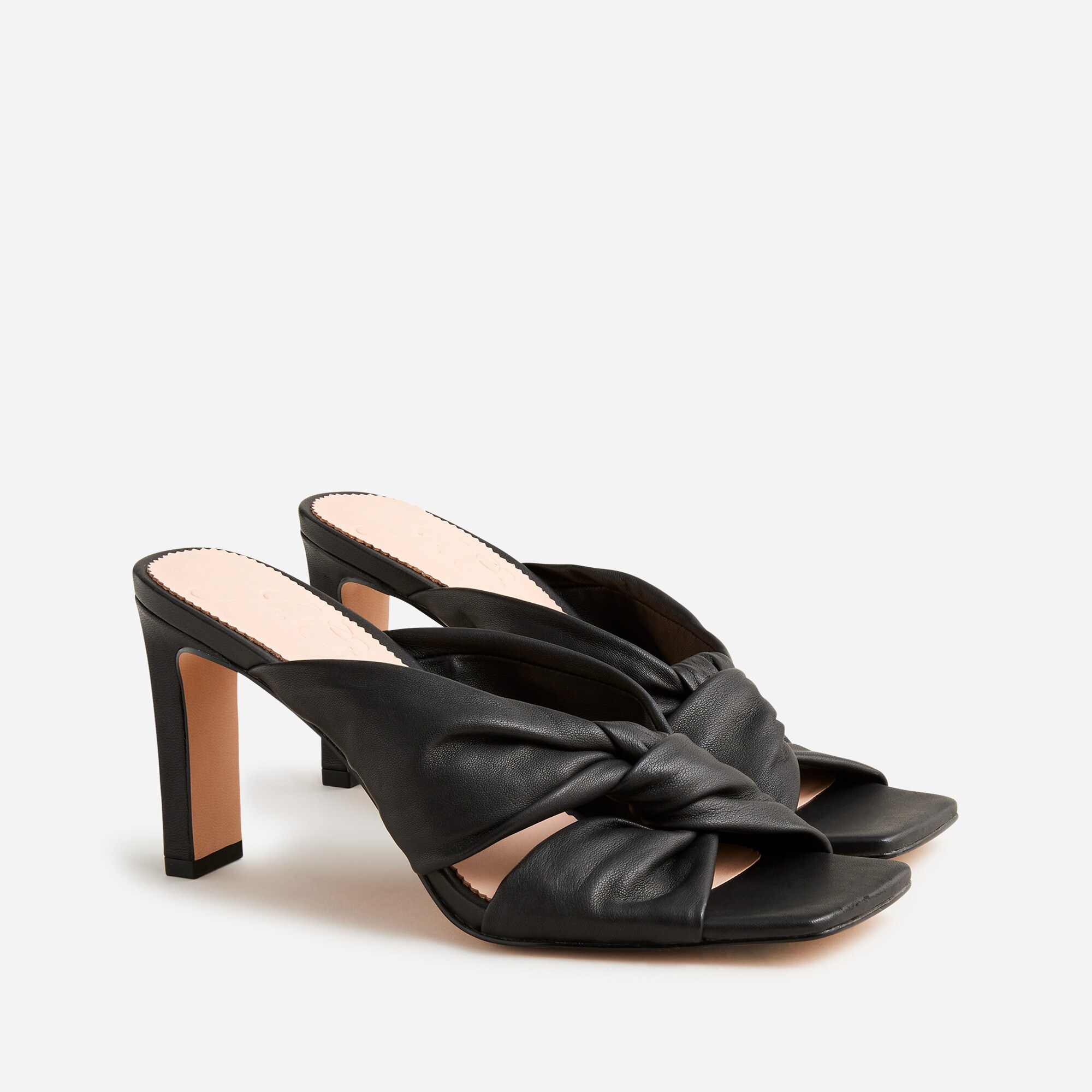 Ava twist-knot heels in leather