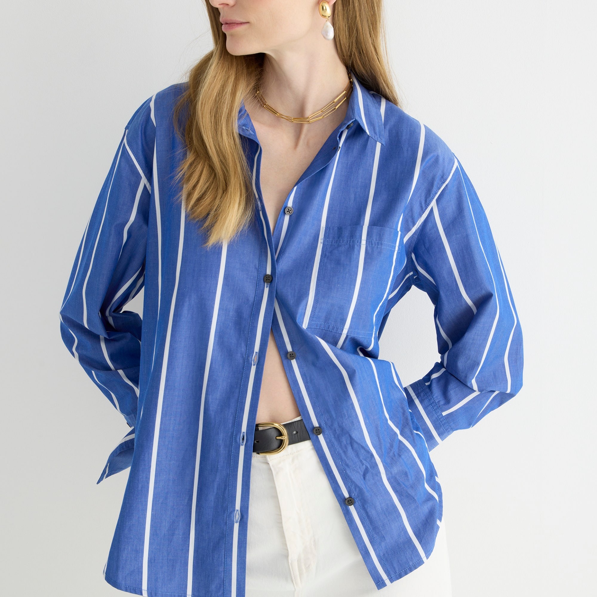 Garçon cotton poplin shirt in seaside stripe