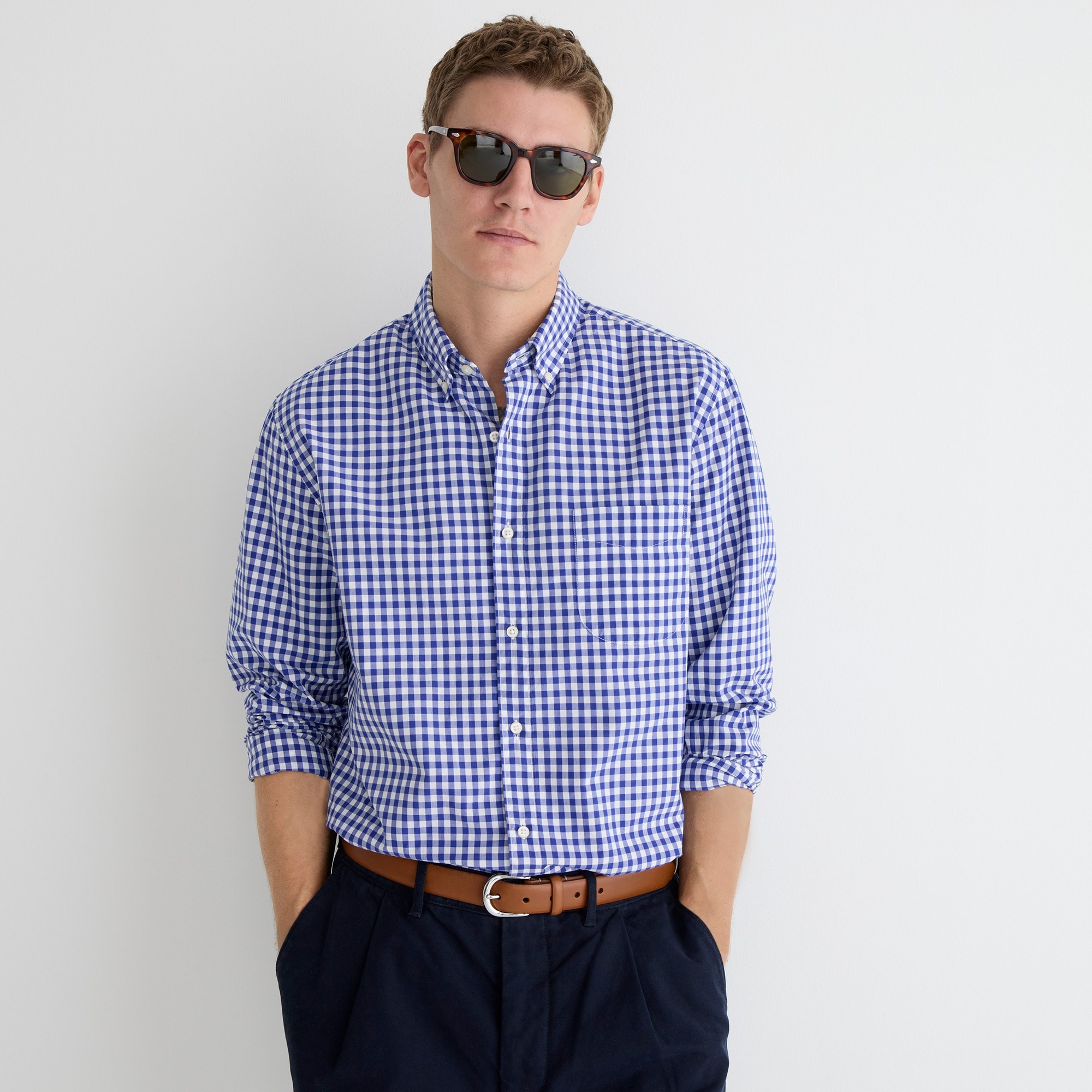 Slim Secret Wash cotton poplin shirt