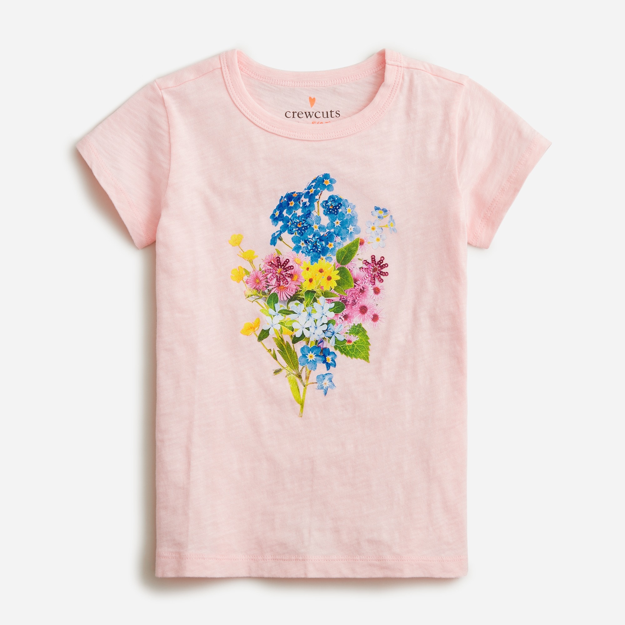 Girls' sequin bouquet graphic T-shirt