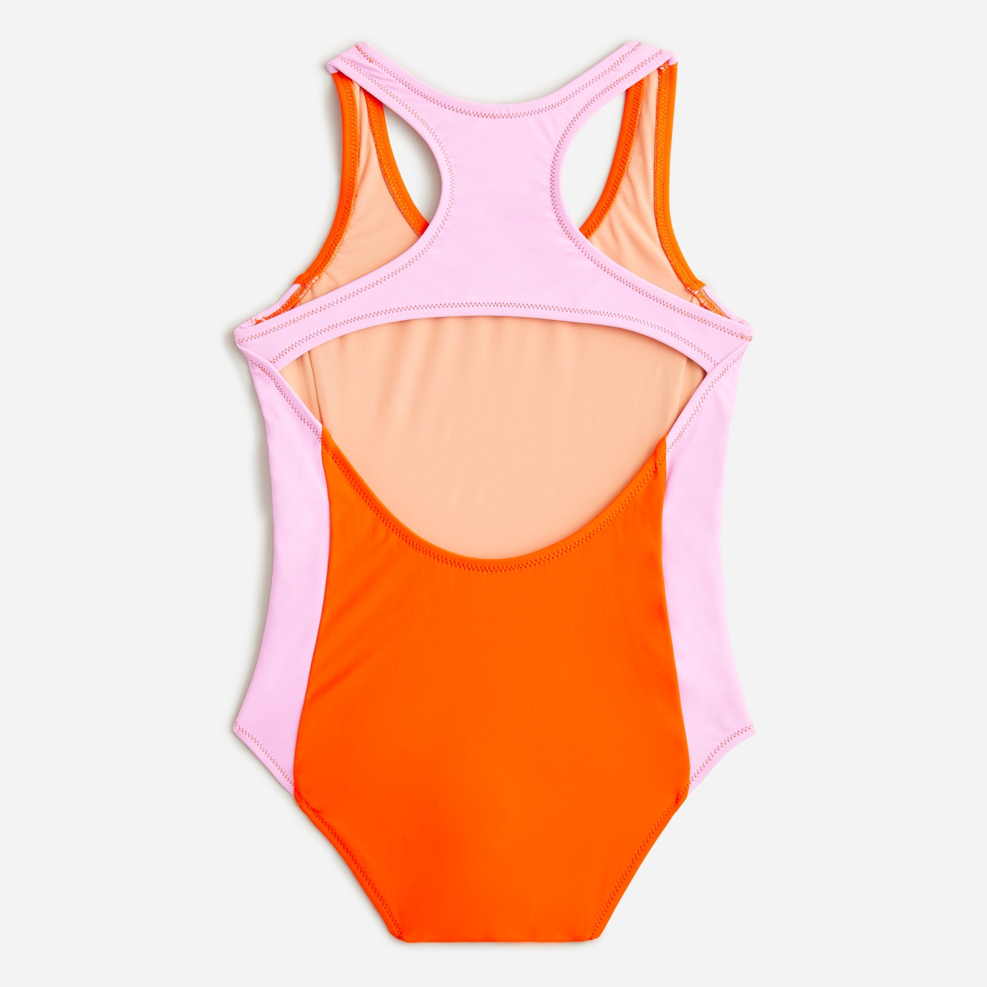 Girls' colorblock racerback one-piece swimsuit with UPF 50+