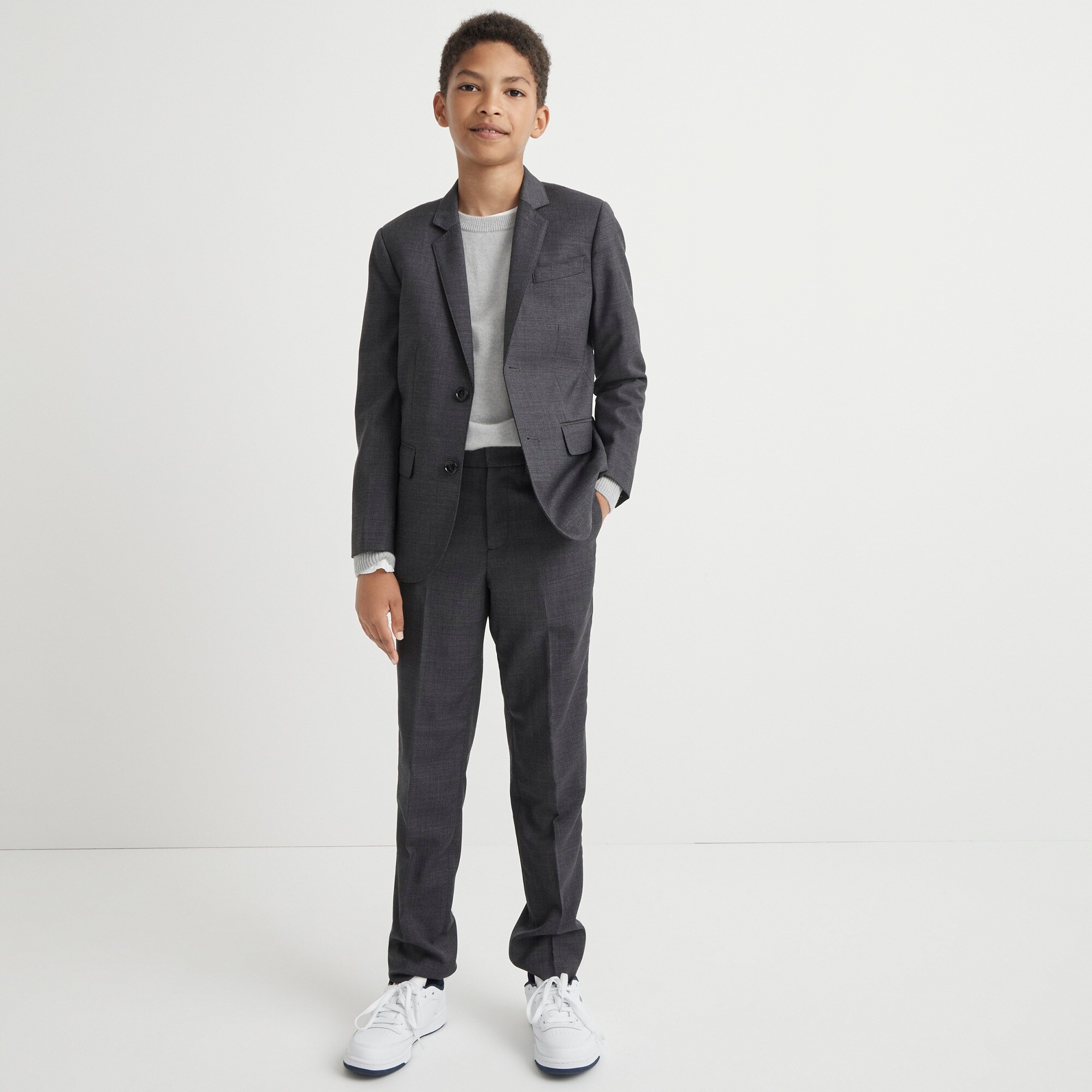 Boys' Ludlow suit jacket in stretch worsted wool blend