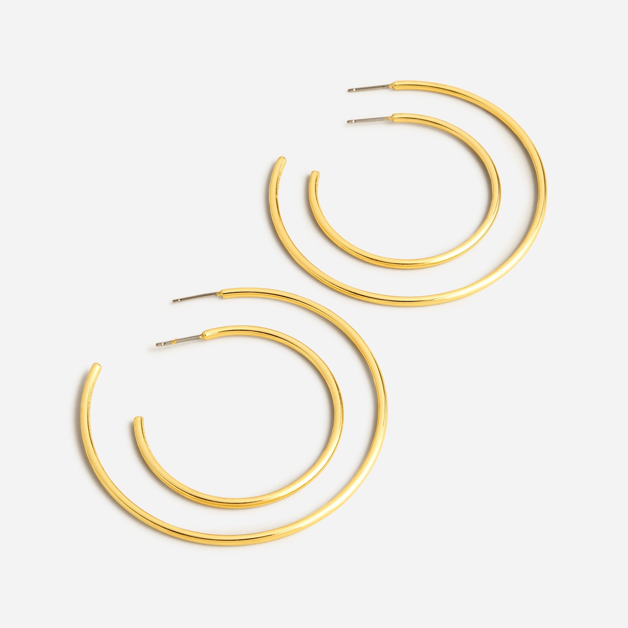 Thin hoop set-of-two earring pairs