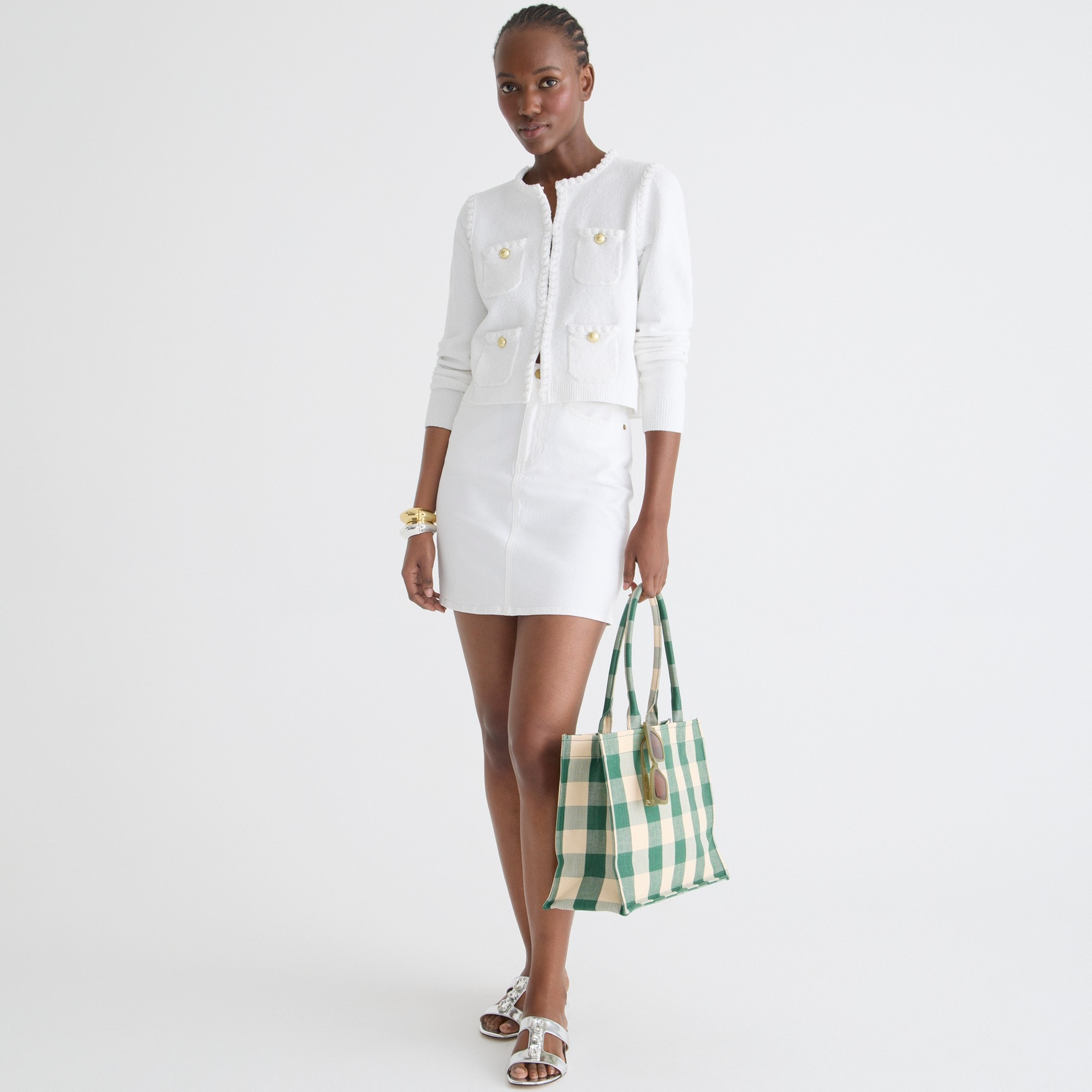 Odette sweater lady jacket in cotton-blend bouclé