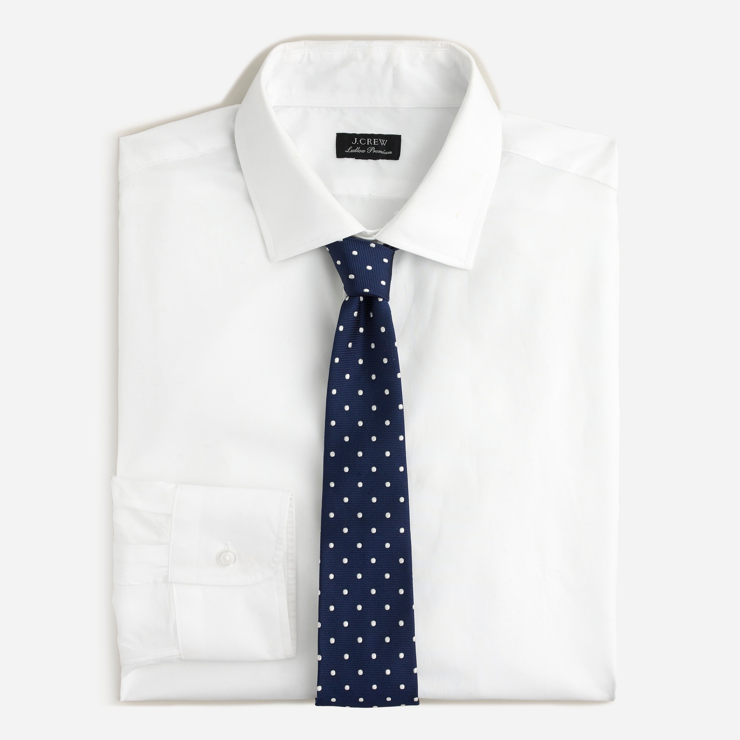 Italian silk repp tie in dot