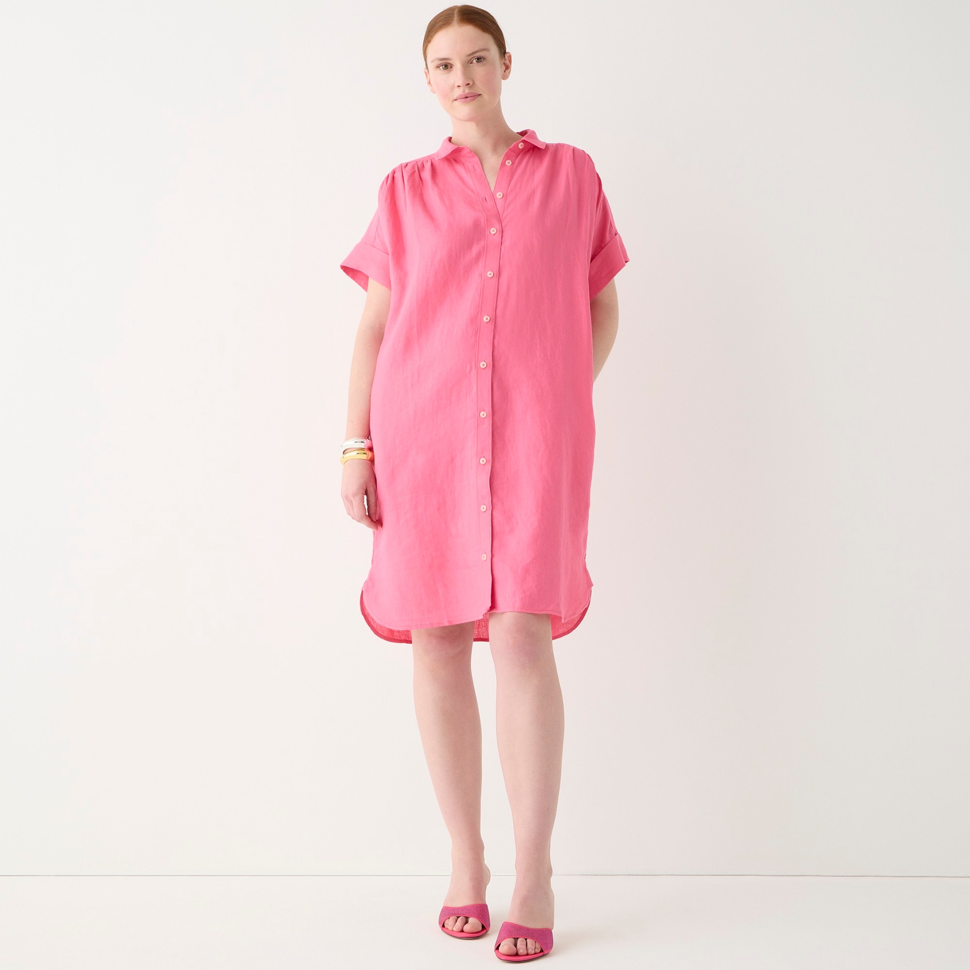 Relaxed-fit short-sleeve Baird McNutt Irish linen shirtdress
