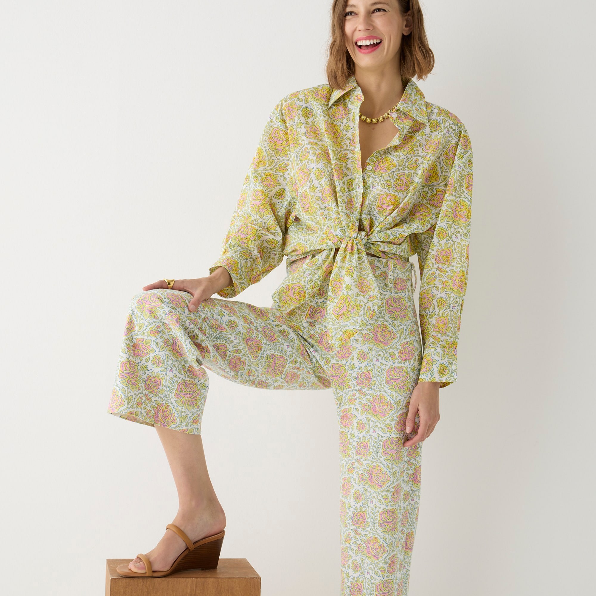 SZ Blockprints™ X J.Crew hand-block-printed oversized shirt