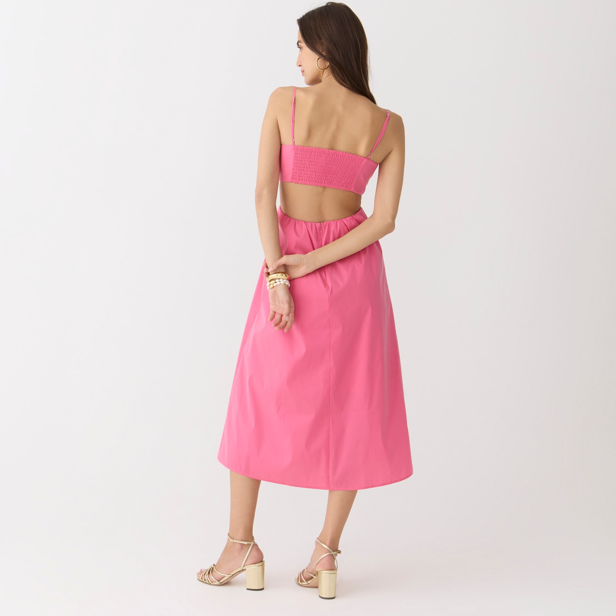 Collection bow-front cutout midi dress in stretch taffeta
