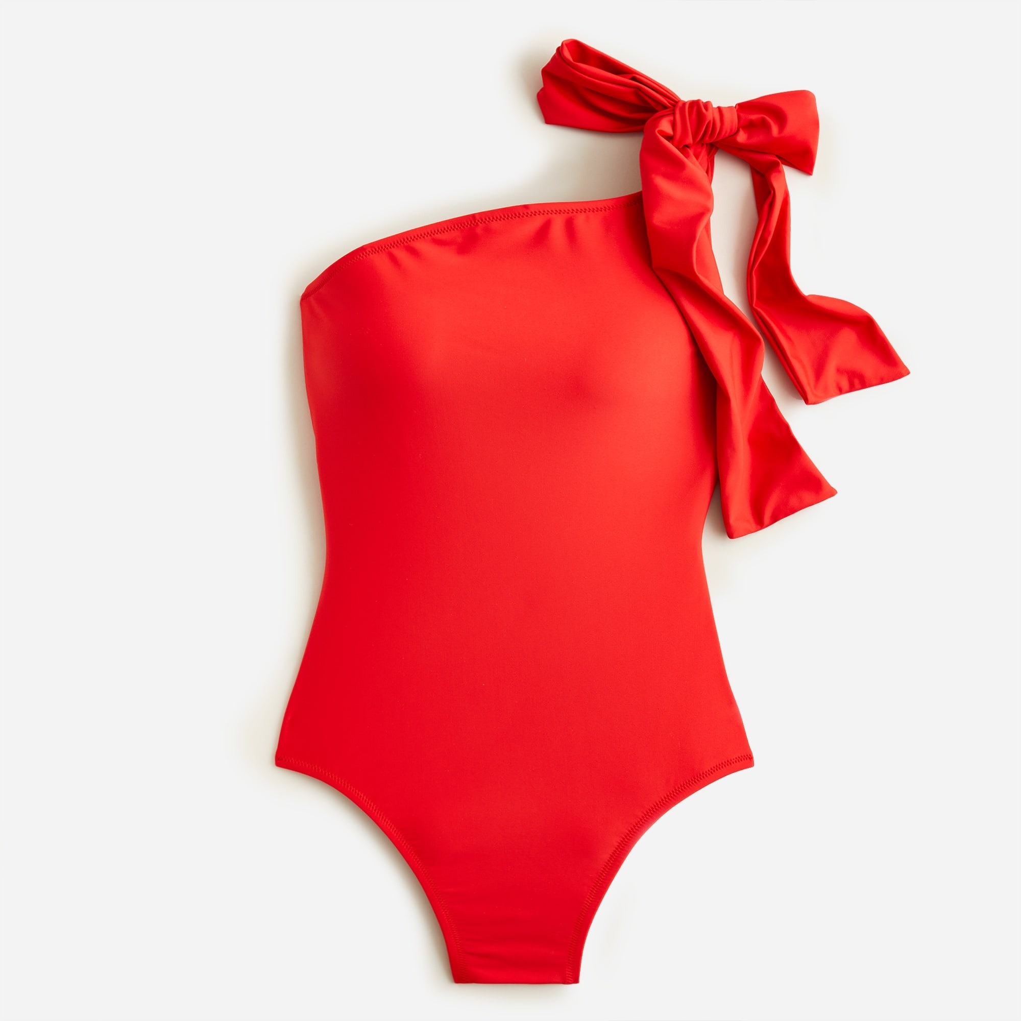Bow one-shoulder one-piece