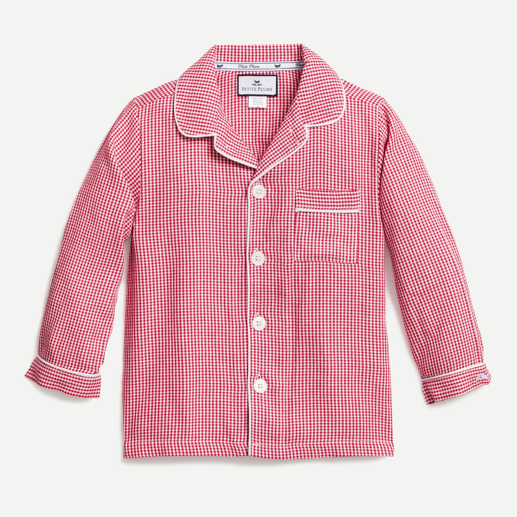 Petite Plume kids' pajama set in french ticking