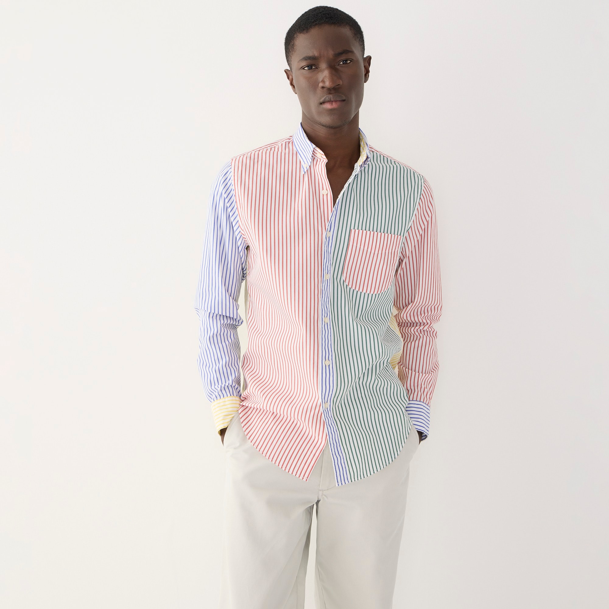 Secret Wash cotton poplin shirt in pattern