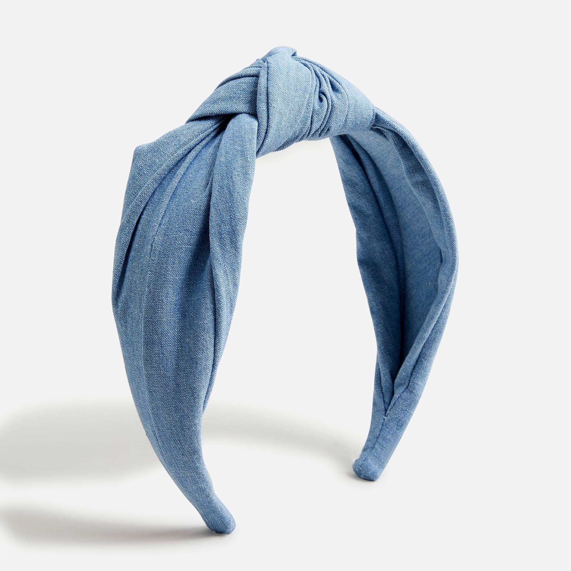 Knot headband in chambray