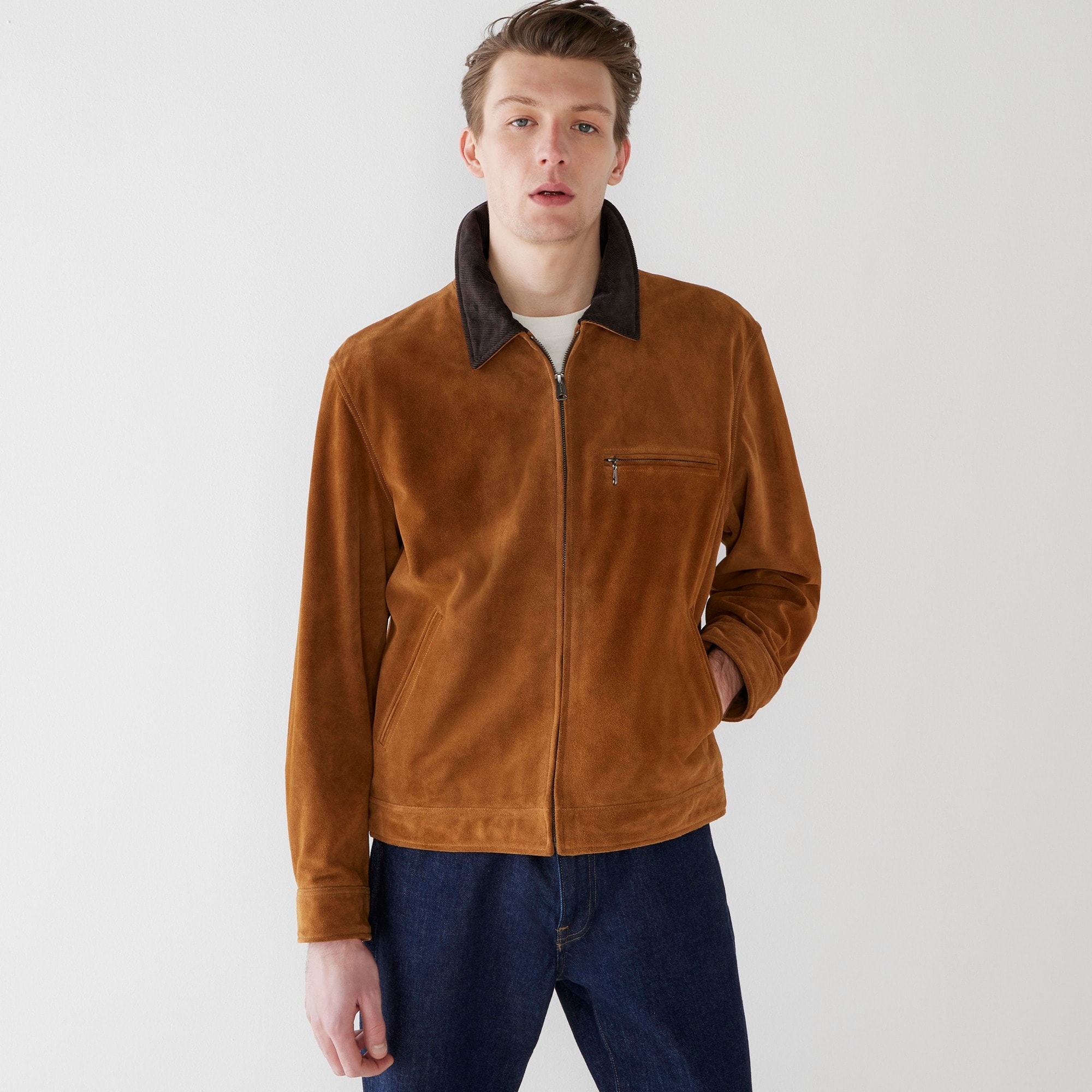 Limited-edition Wallace & Barnes work jacket in Italian suede