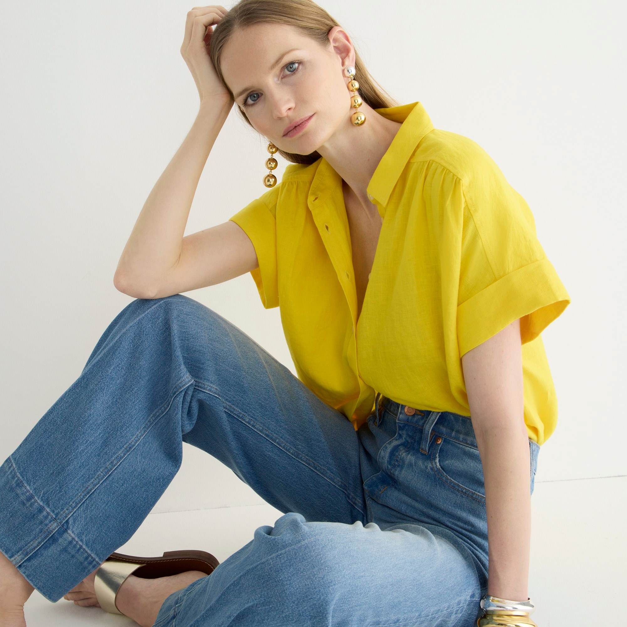 Relaxed-fit short-sleeve Baird McNutt Irish linen shirt