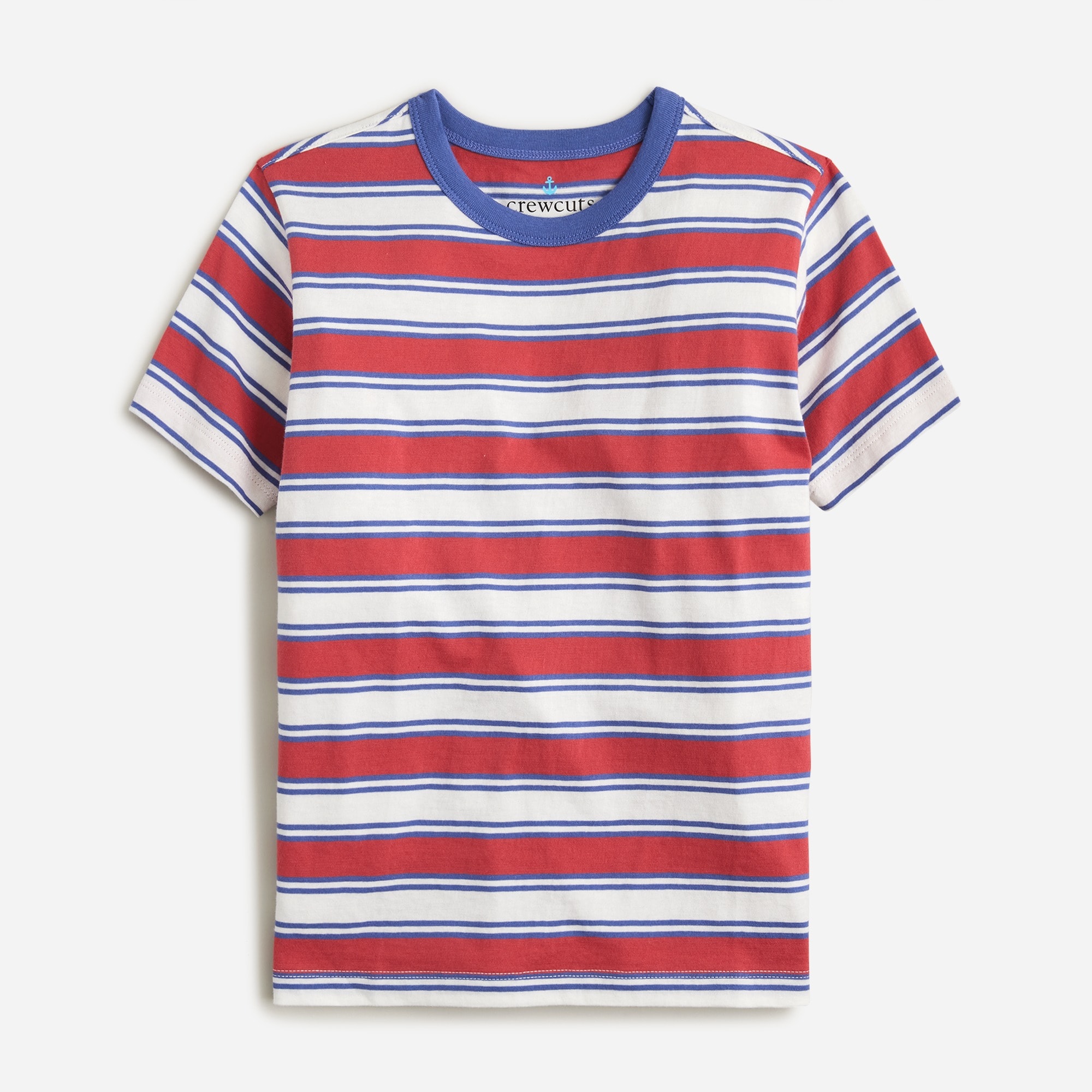Boys' short-sleeve pocket T-shirt in bright stripe