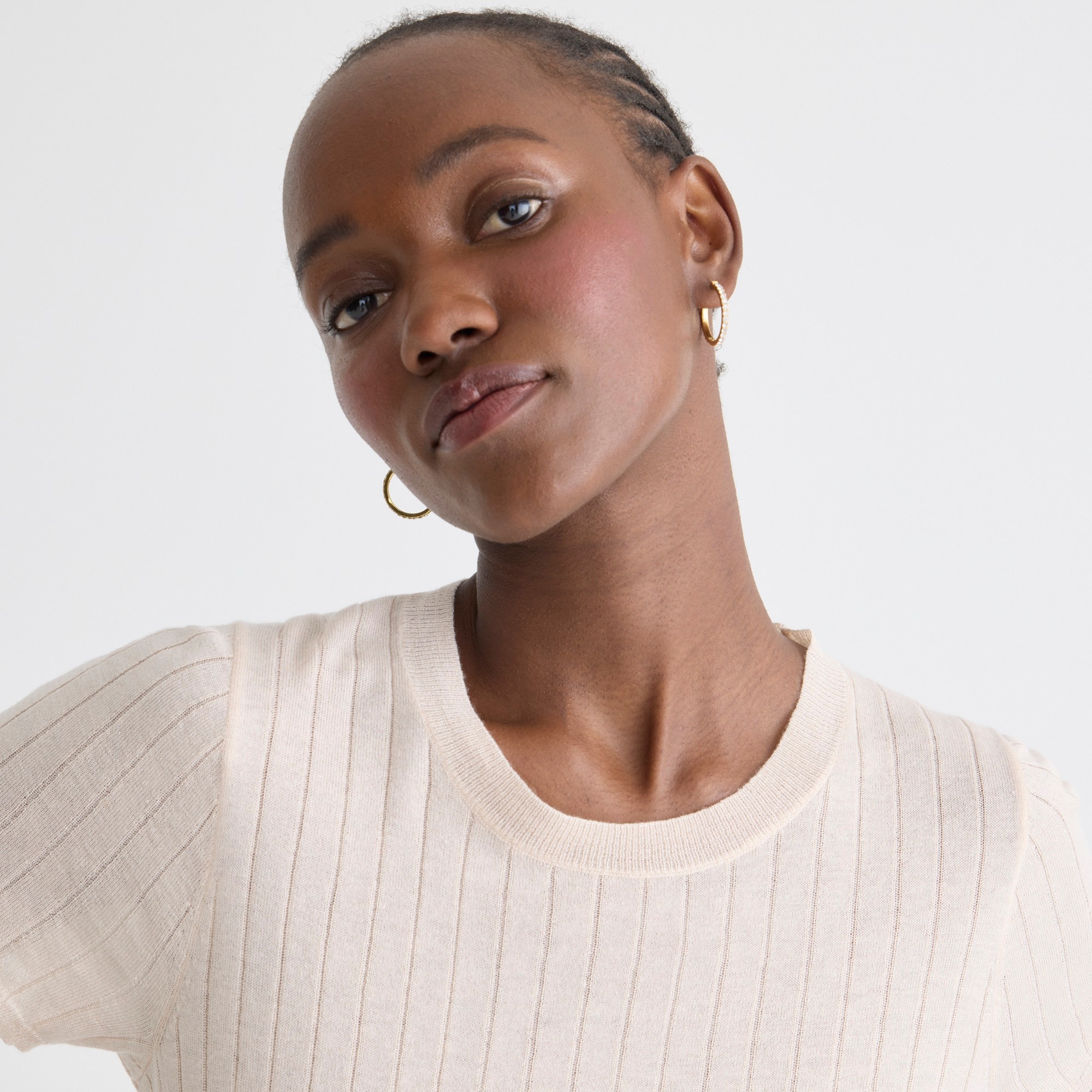Silk-cashmere blend cropped T-shirt