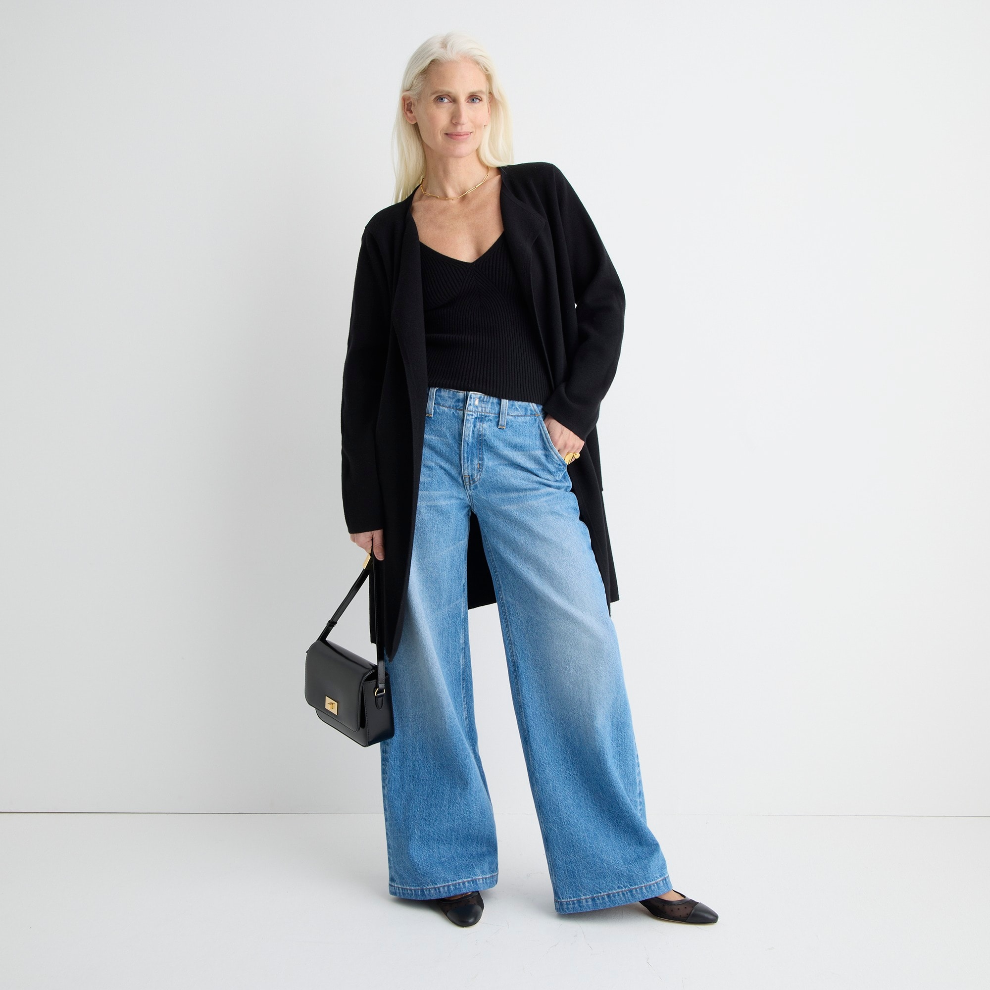 Juliette collarless sweater-blazer