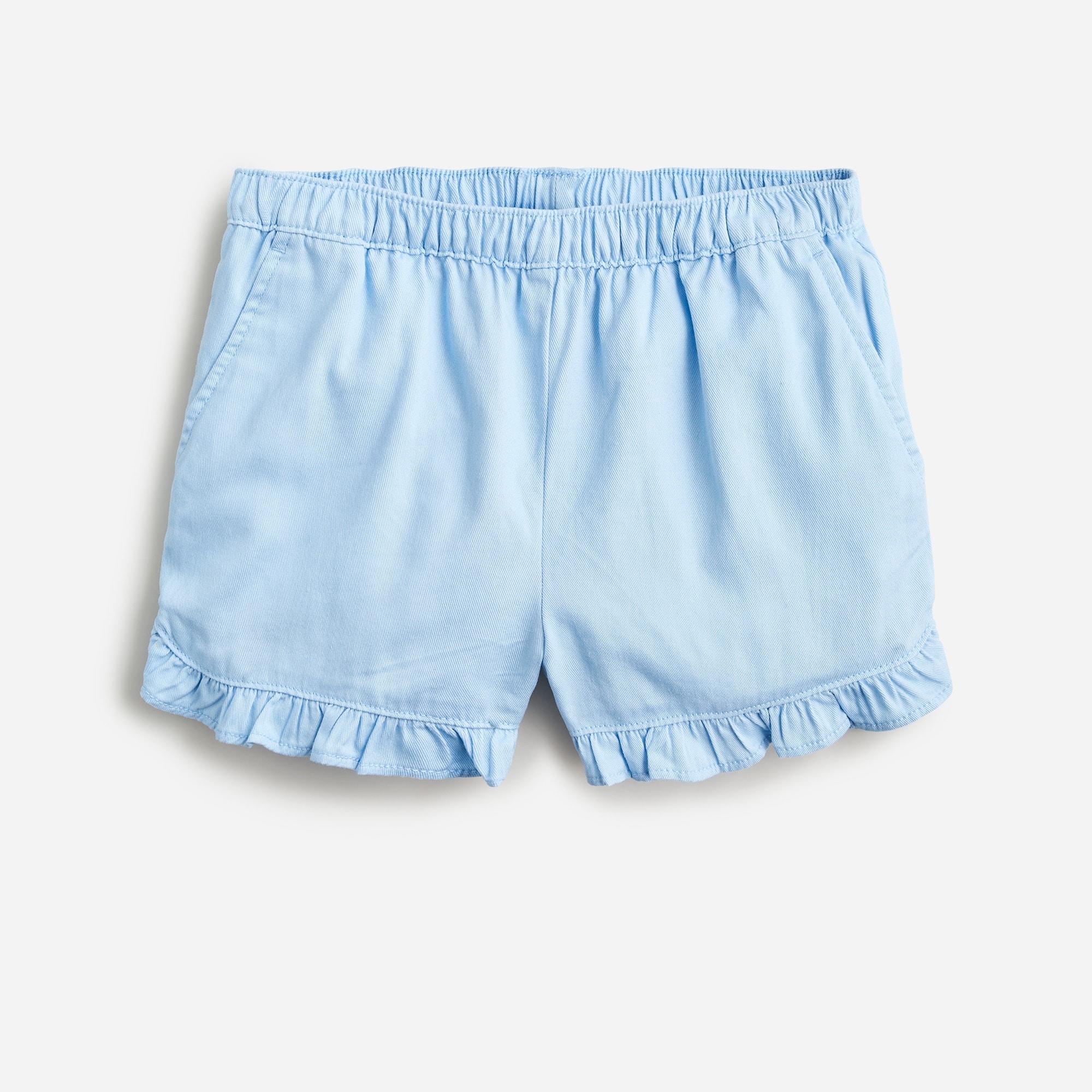 Girls' ruffle pull-on short in soft chino