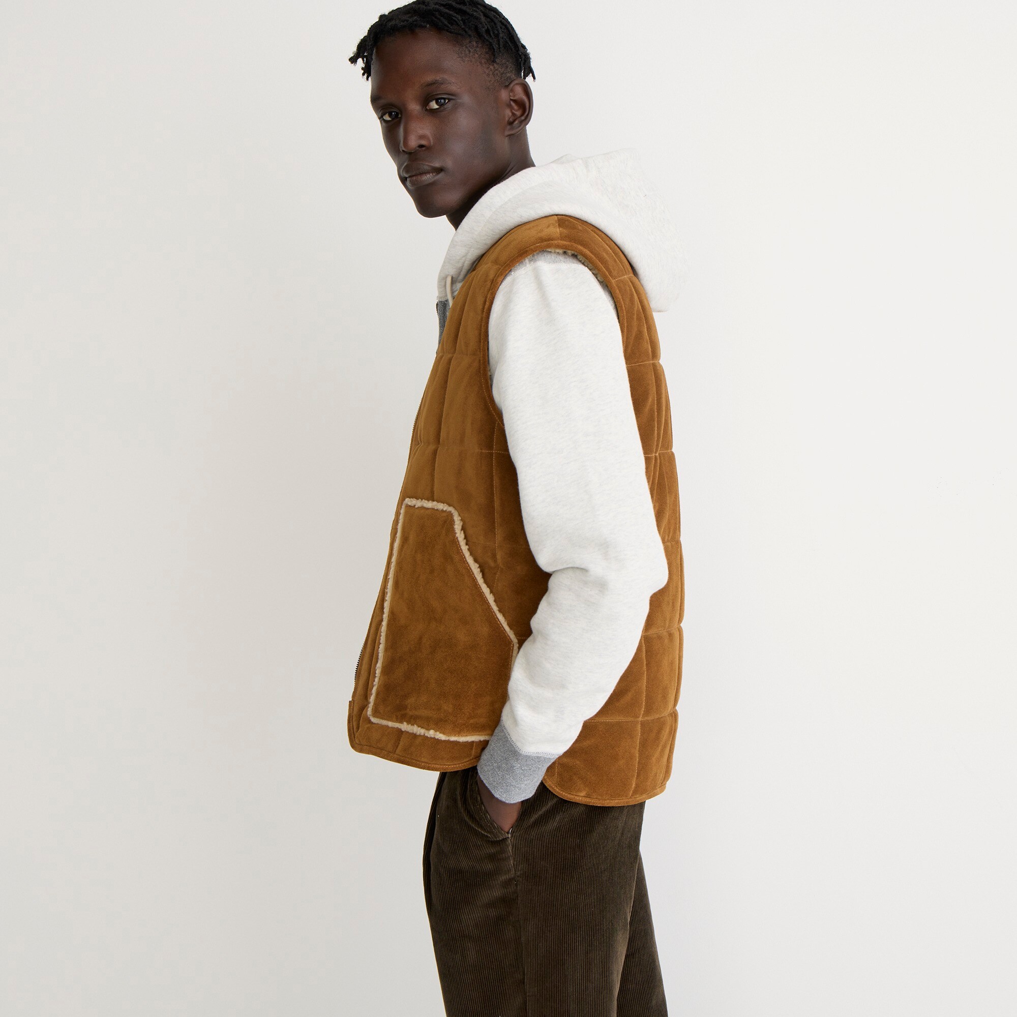 Italian suede work vest with PrimaLoft