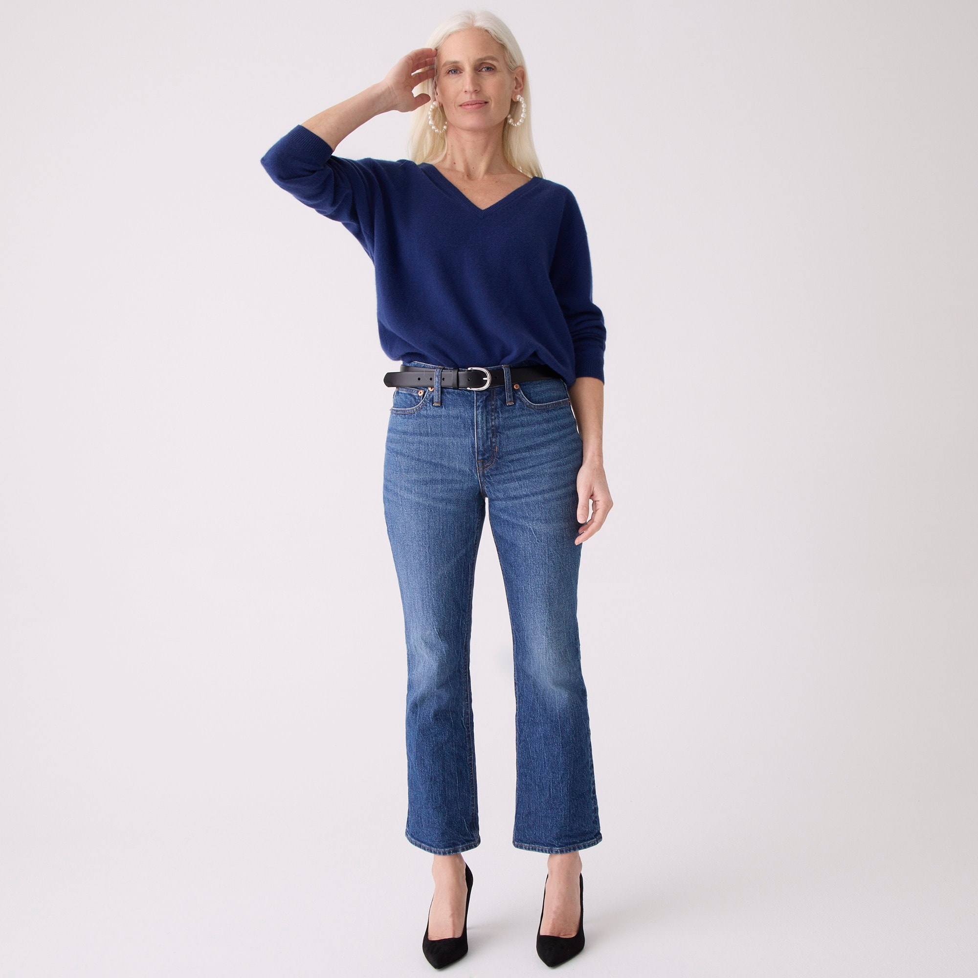 9" demi-boot crop jean in Palmyra wash