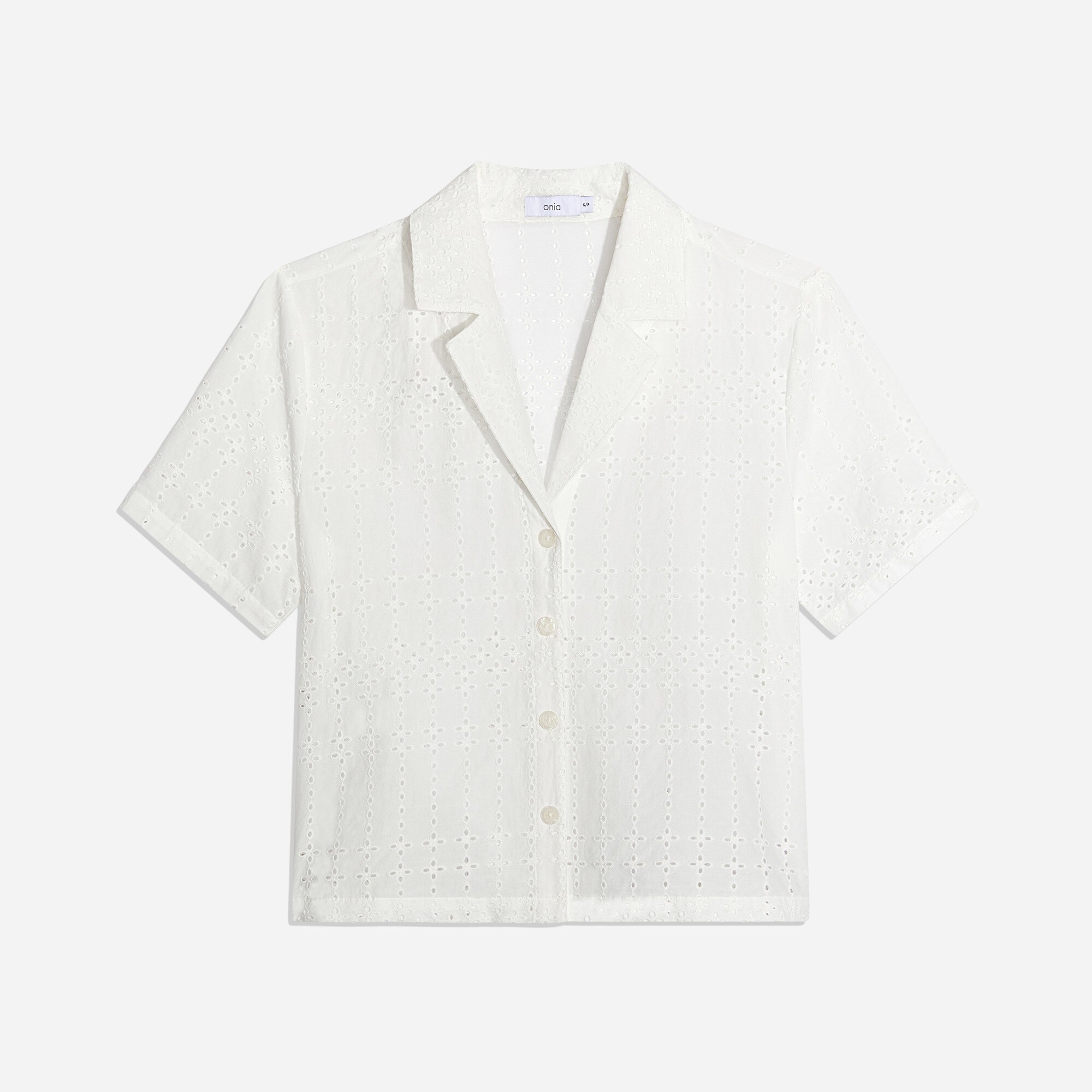 Onia camp-collar eyelet shirt