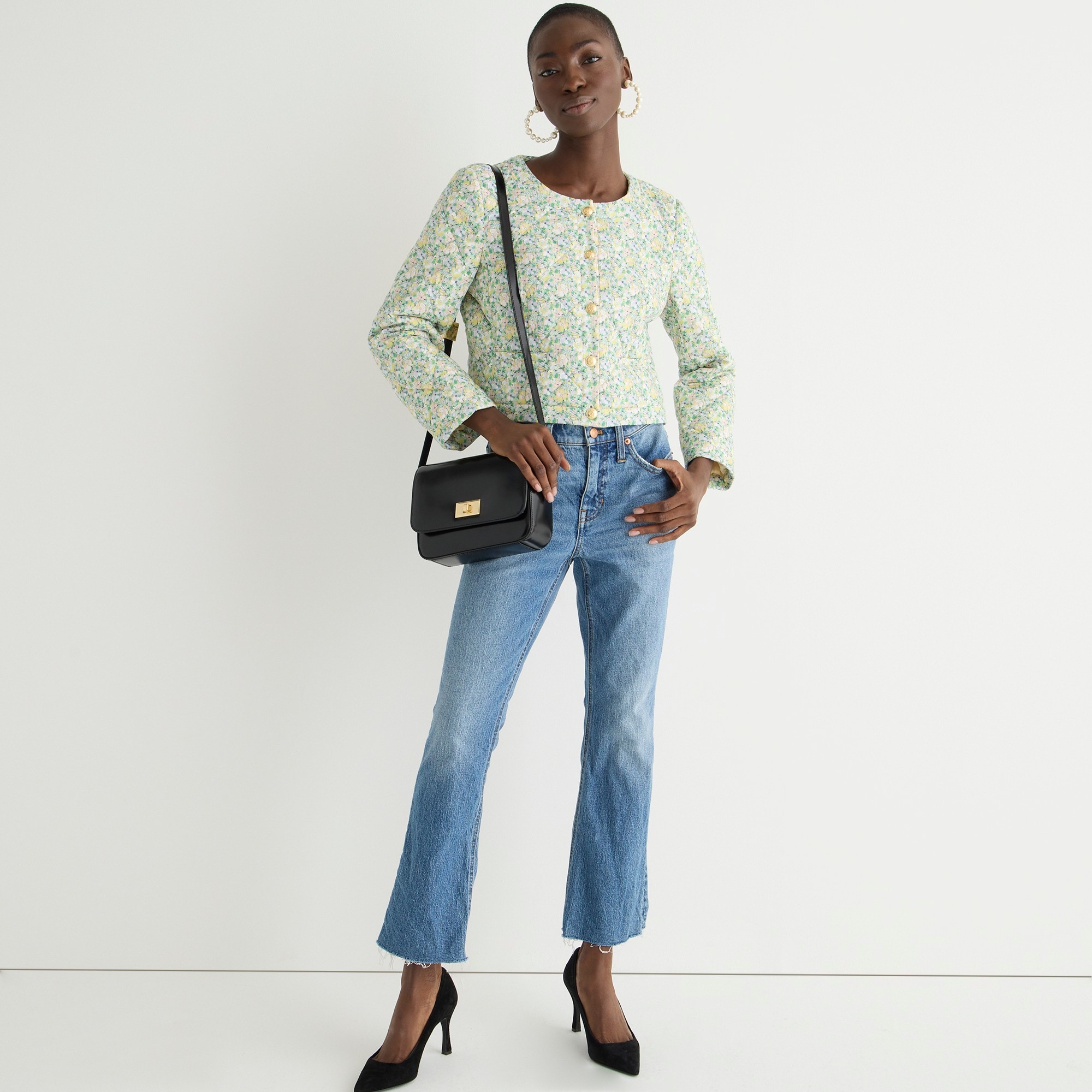 9" demi-boot crop jean in Cedar wash
