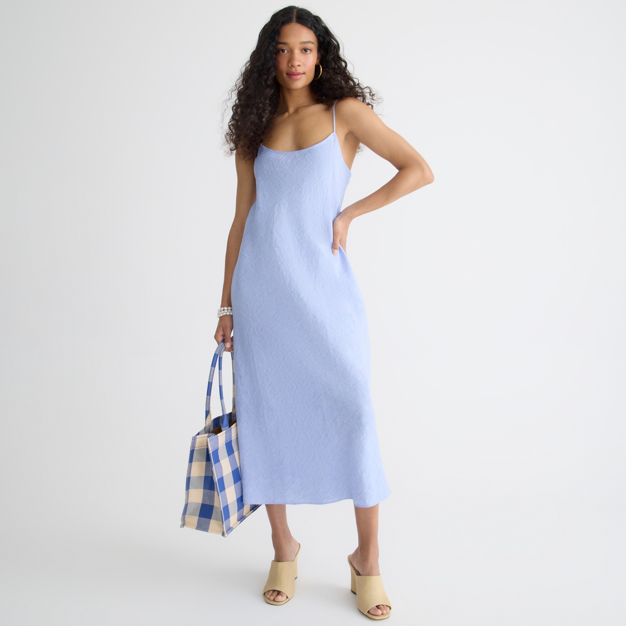 Gwyneth slip dress in linen