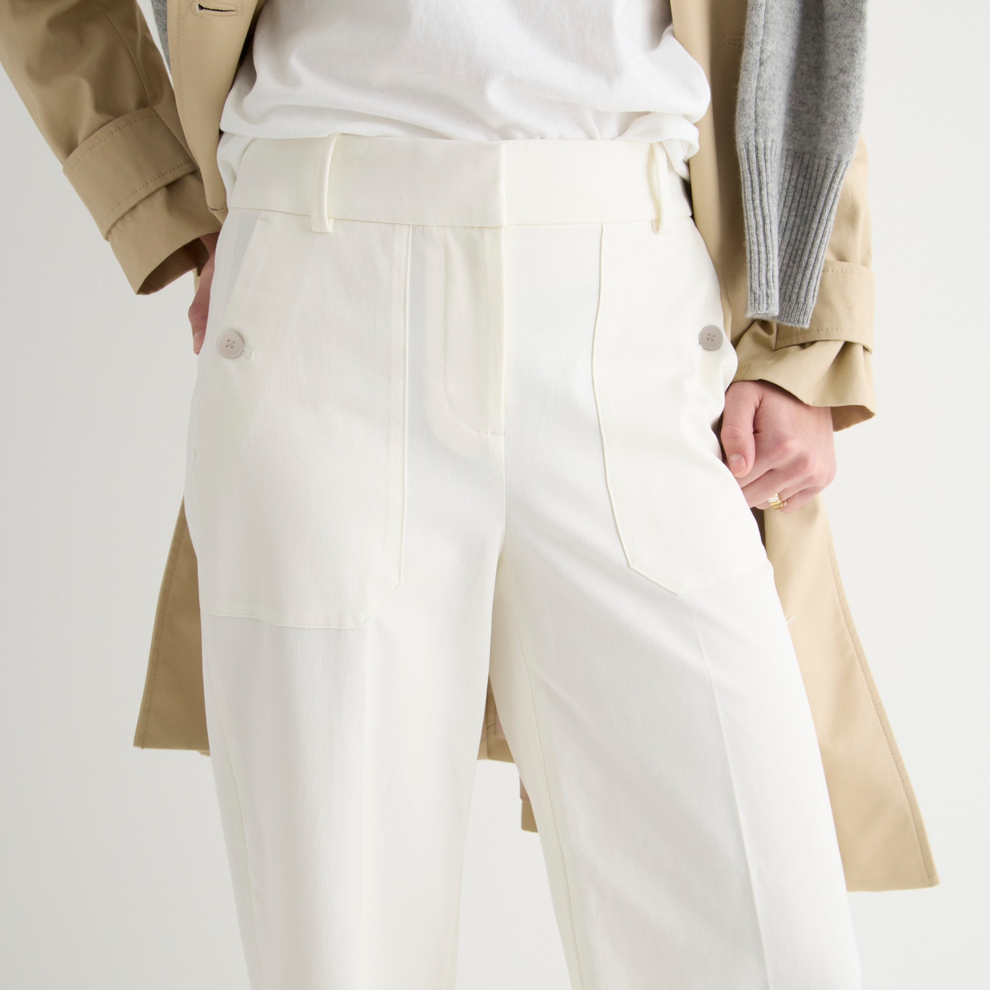 Sydney wide-leg pant in bi-stretch cotton blend