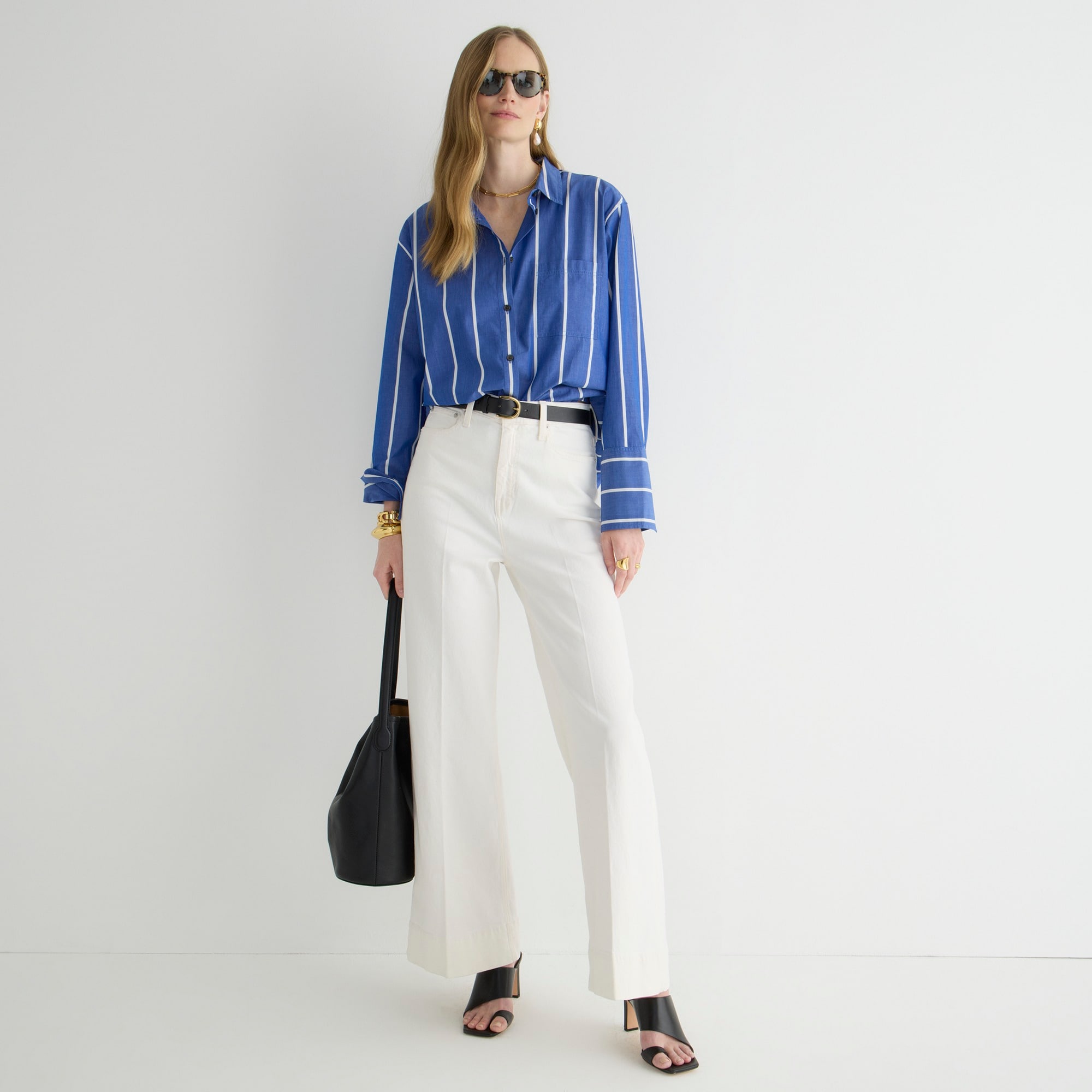 Garçon cotton poplin shirt in seaside stripe
