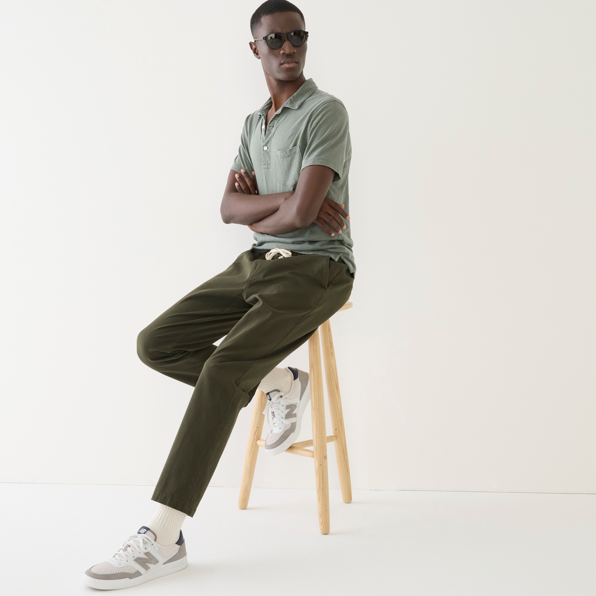 Slim dock pant in stretch cotton blend
