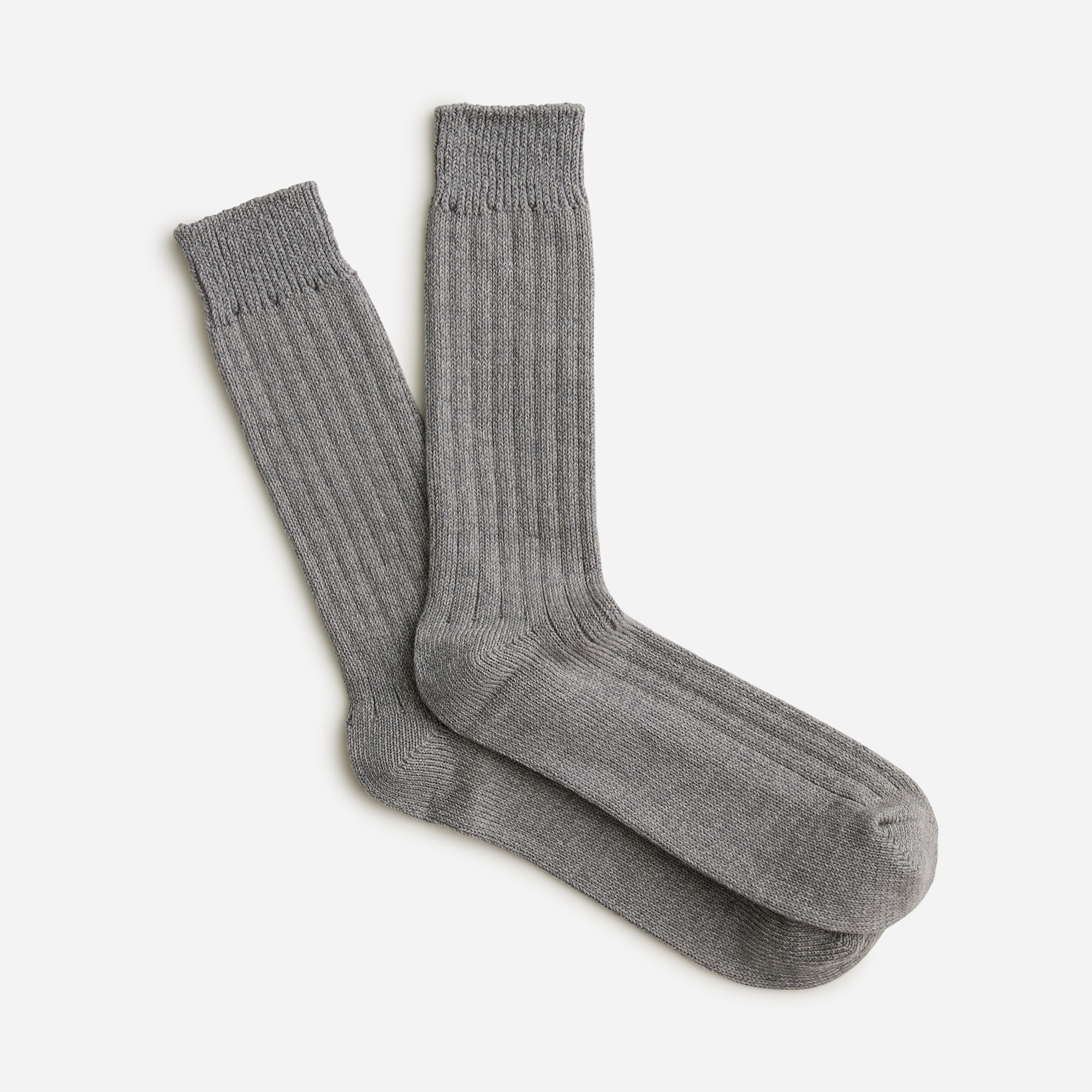 Ribbed cotton-blend socks