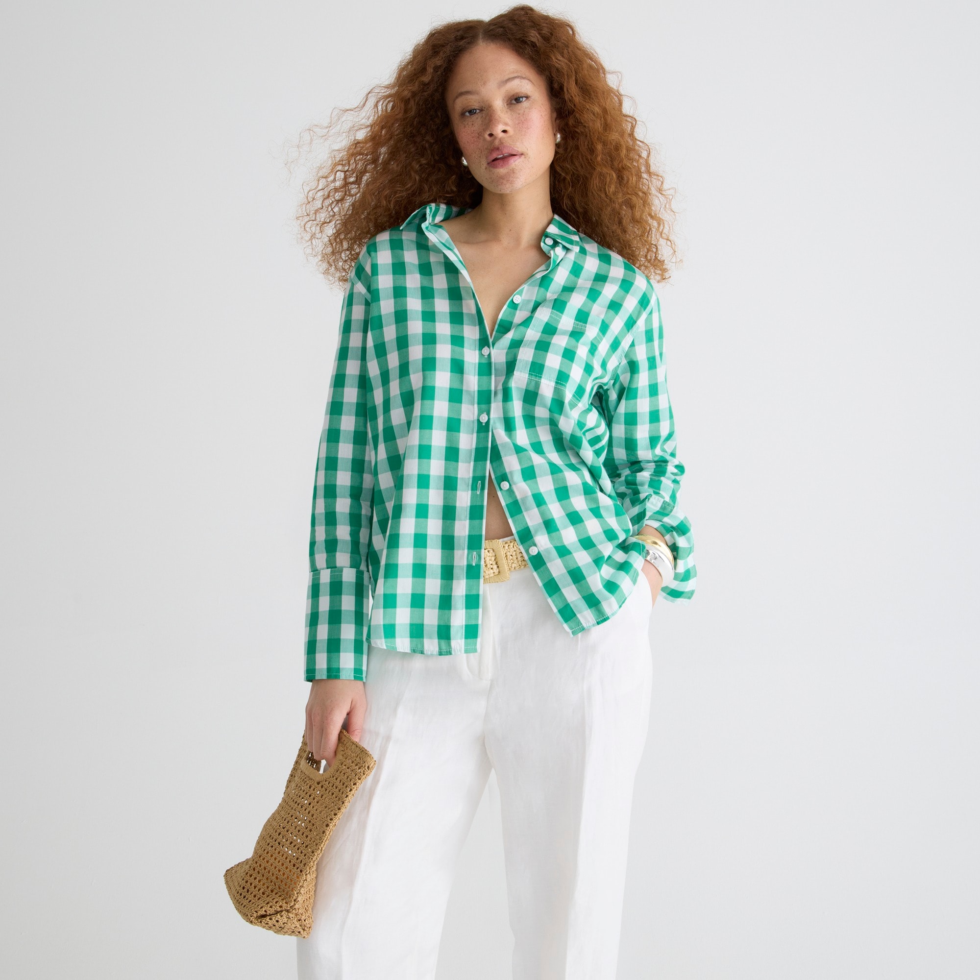 Garçon cotton voile shirt in gingham