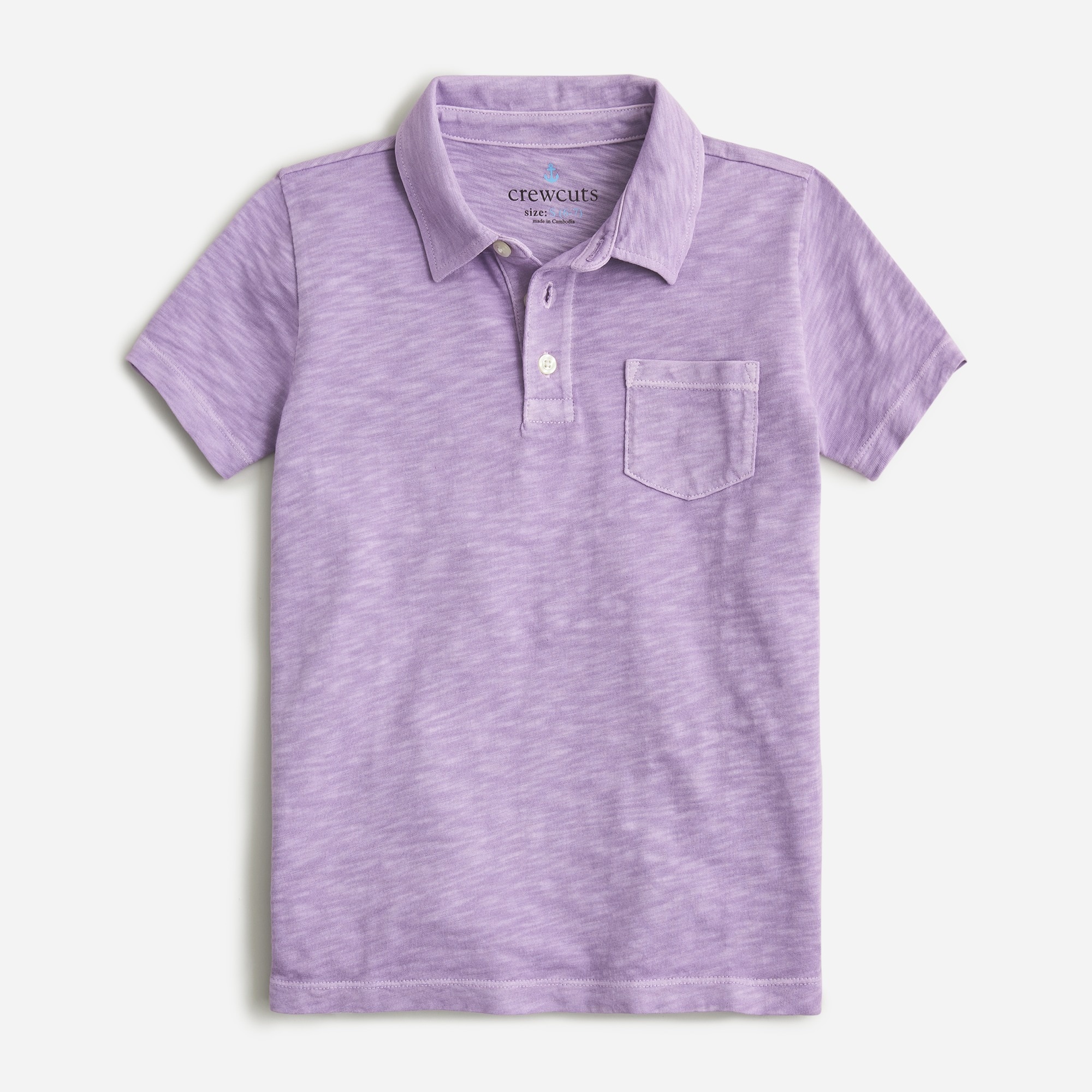 Kids' short-sleeve garment-dyed polo shirt