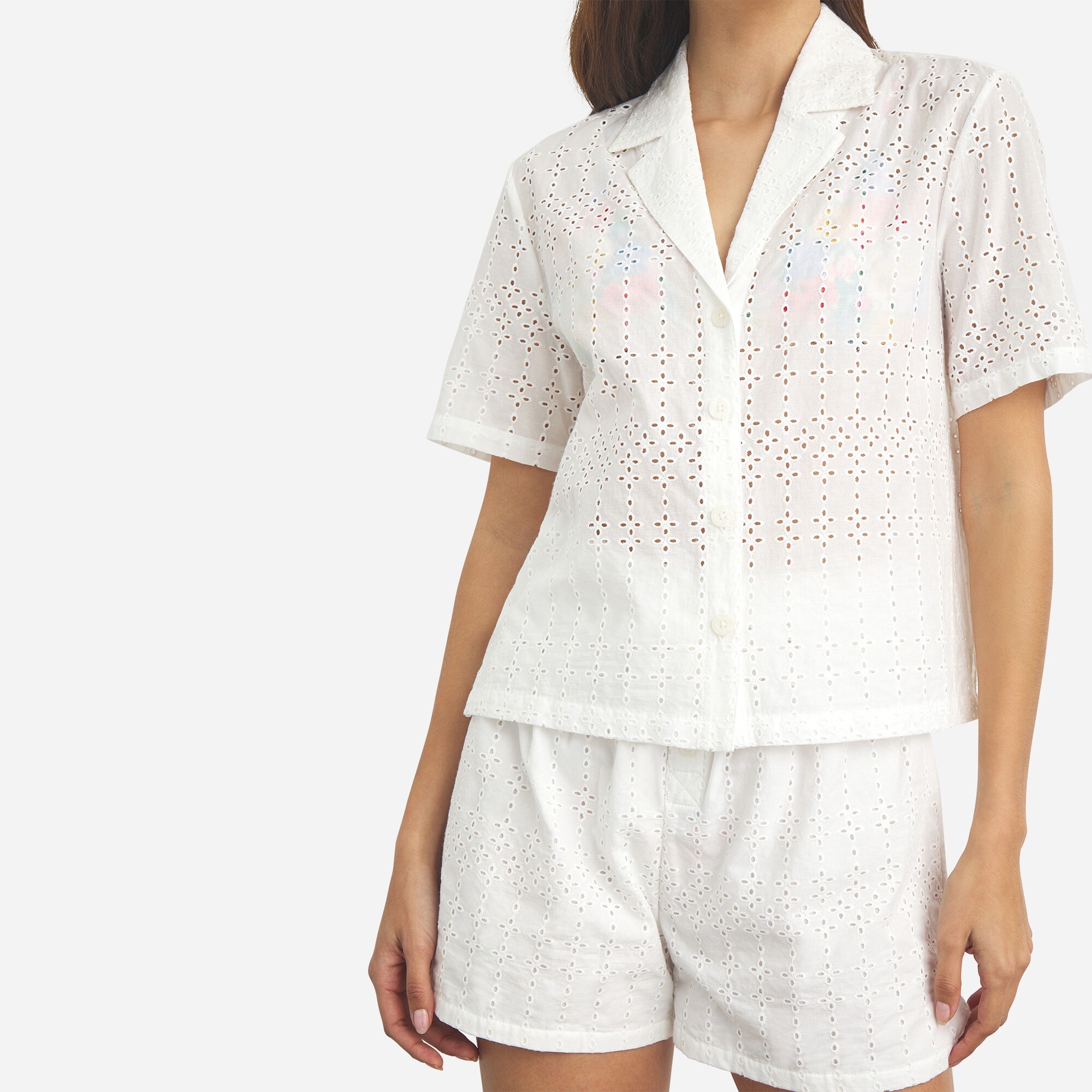 Onia camp-collar eyelet shirt