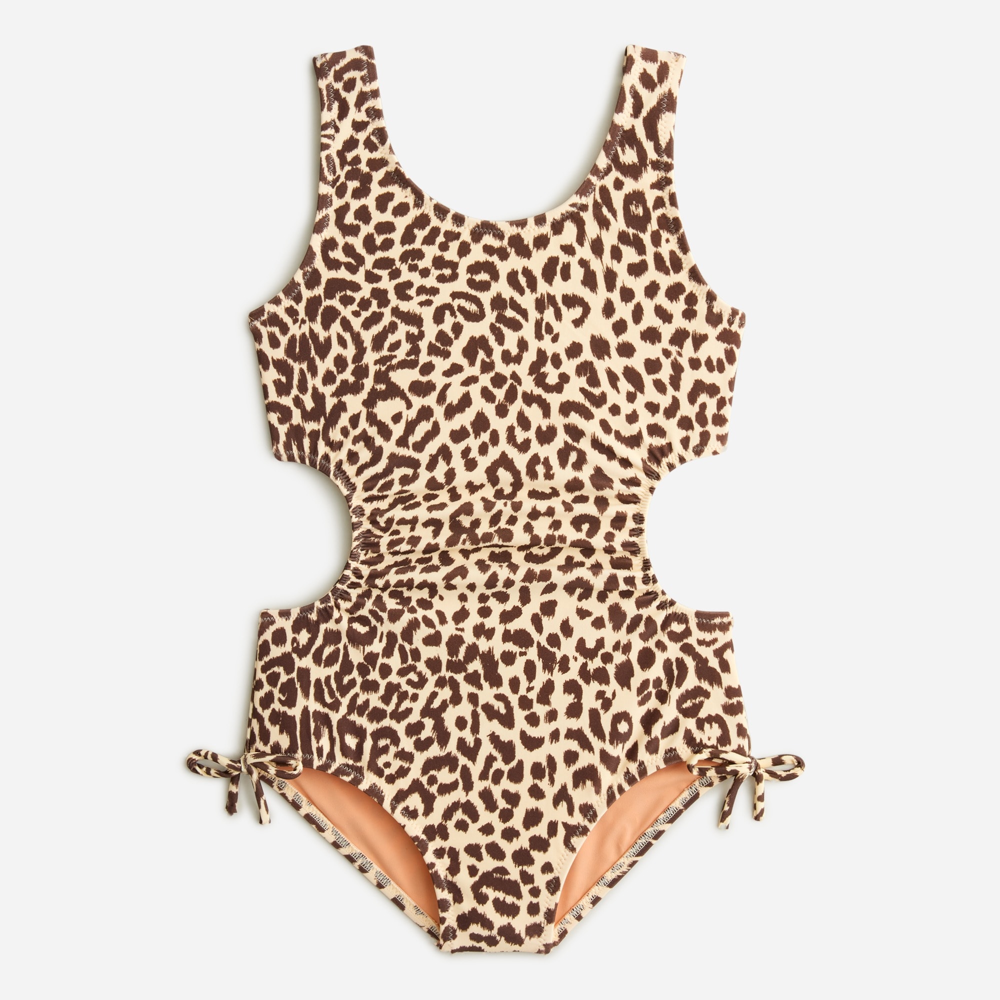 Girls' cutout one-piece swimsuit with UPF 50+