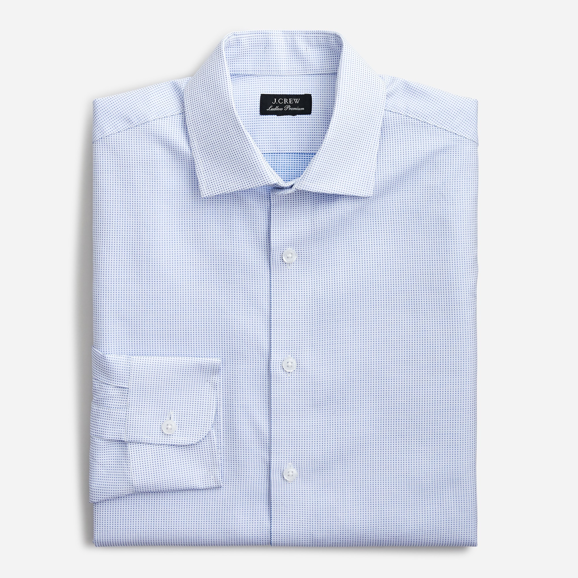 Slim-fit Ludlow Premium fine cotton dress shirt in dobby