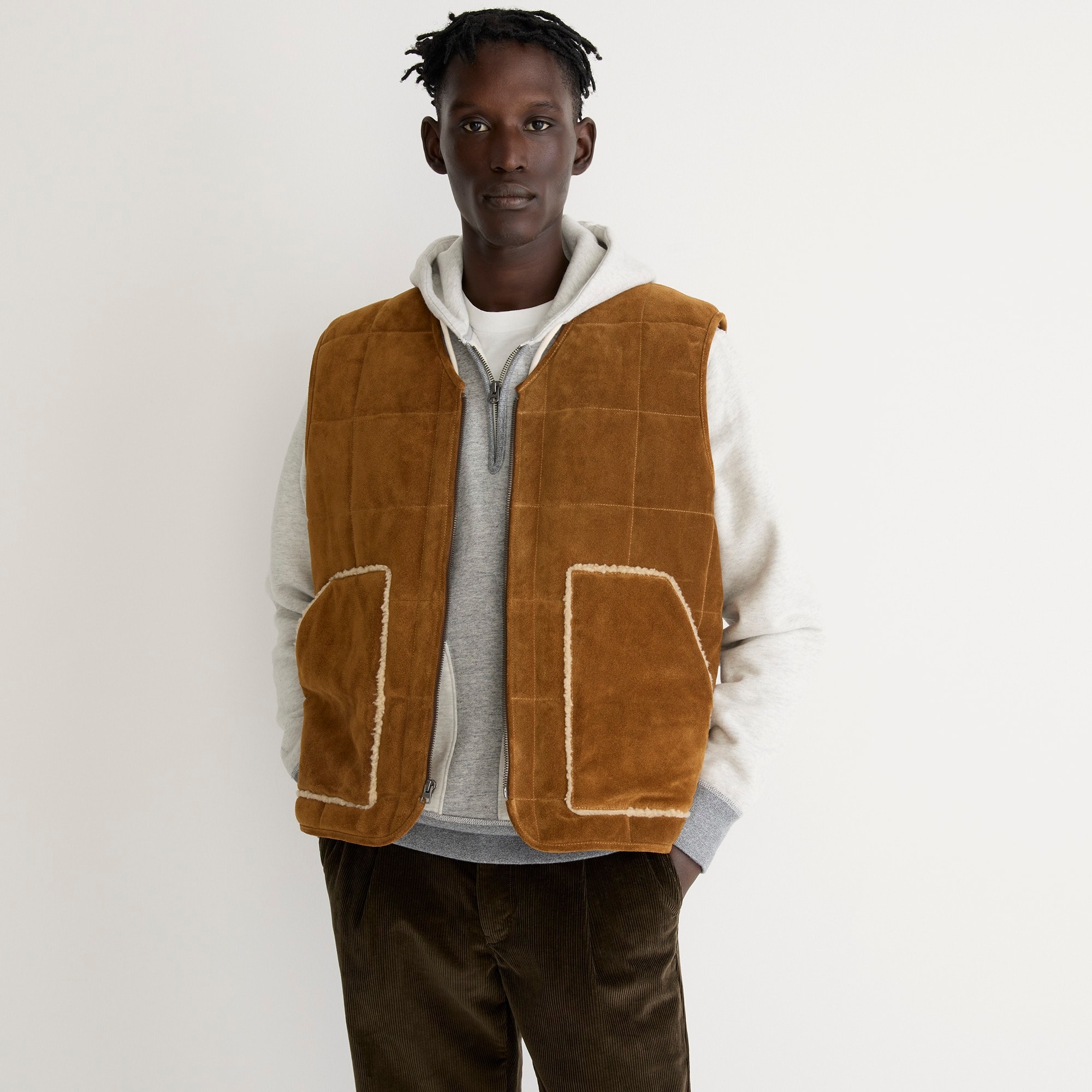 Italian suede work vest with PrimaLoft