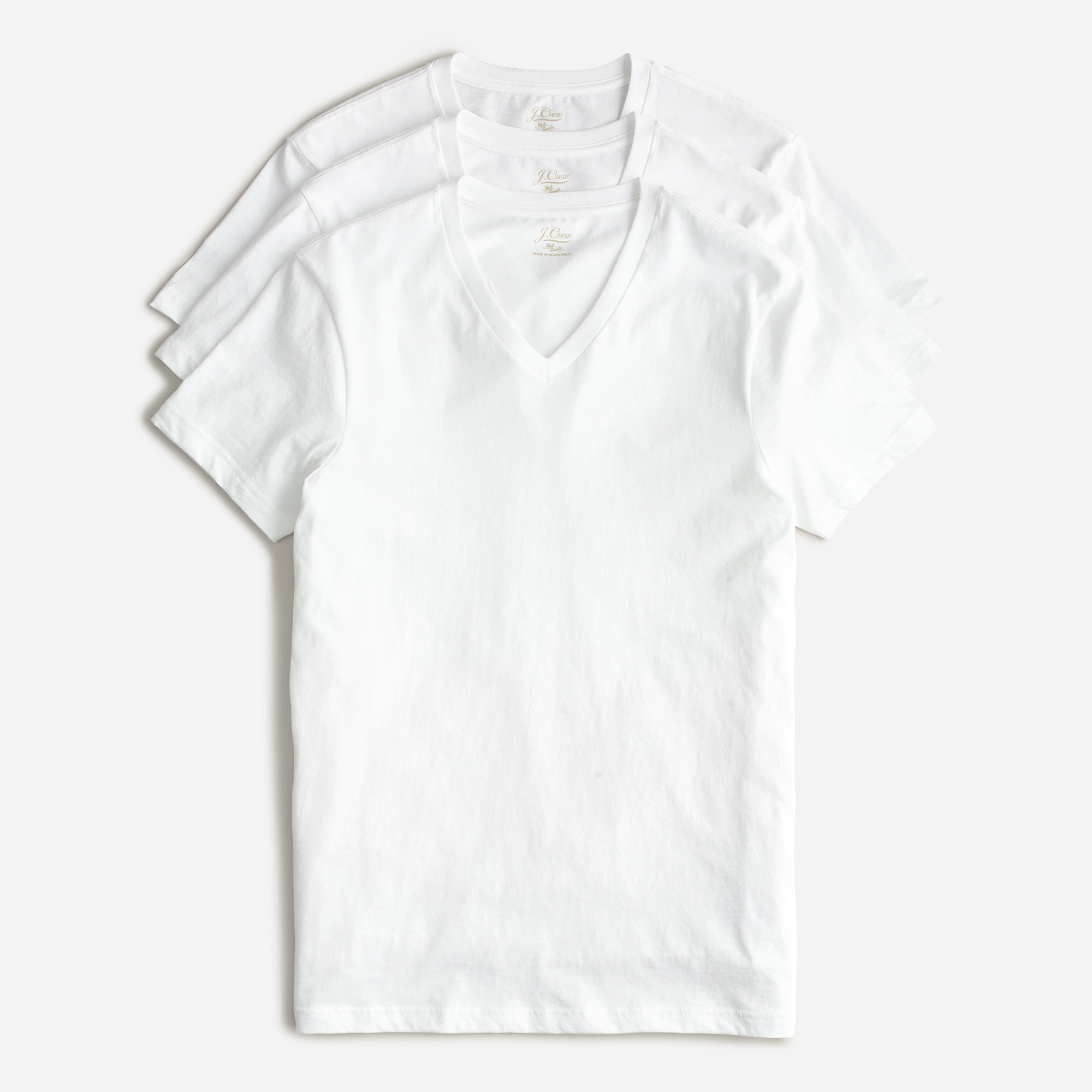 White V-neck undershirts three-pack
