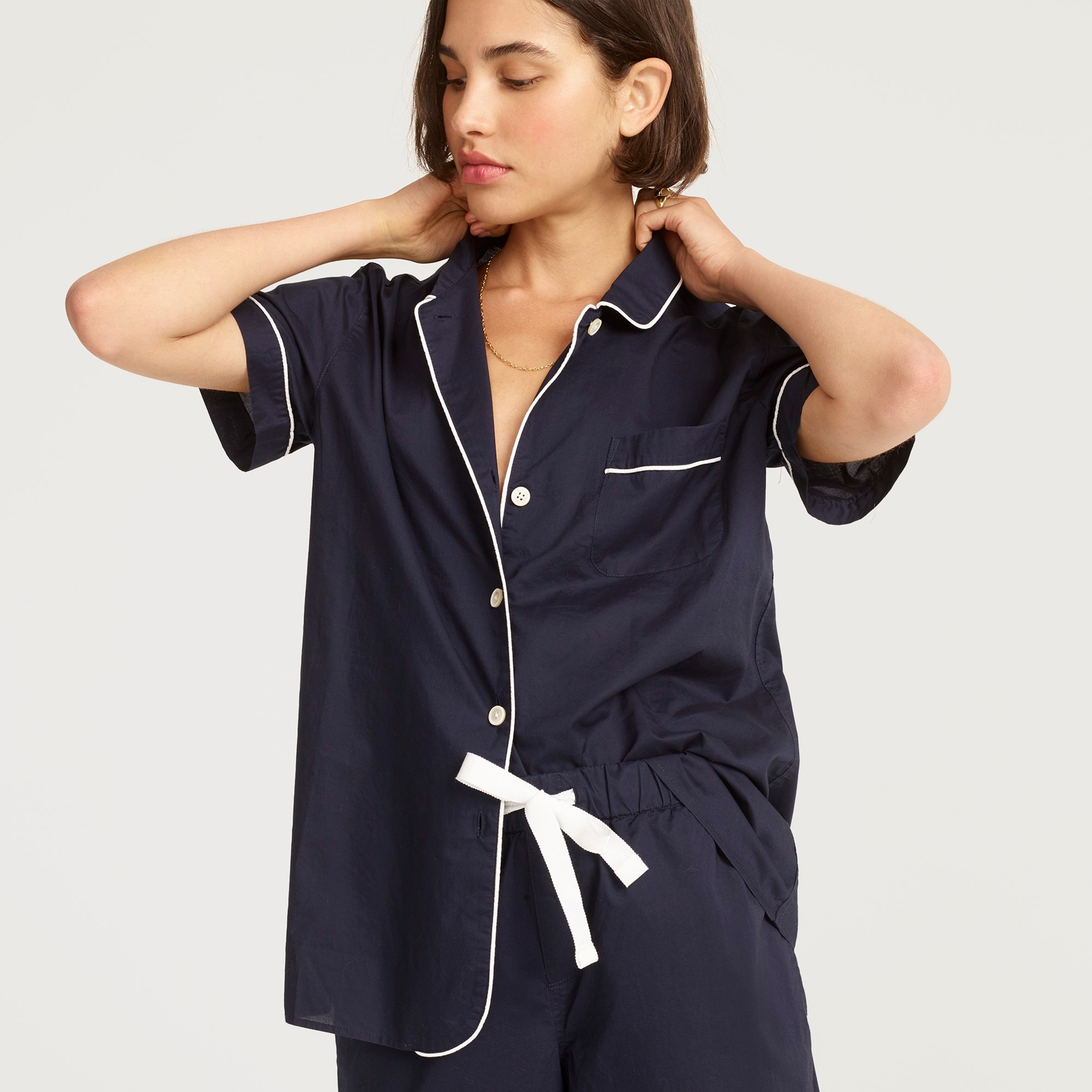 End-on-end cotton short-sleeve pajama set