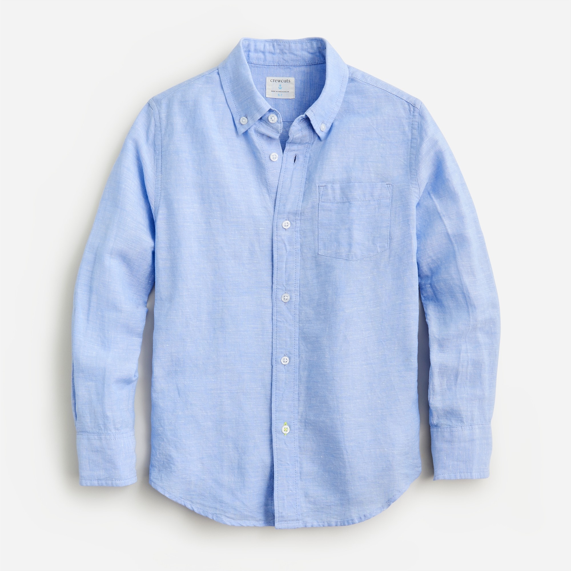 Boys' button-down linen-blend shirt
