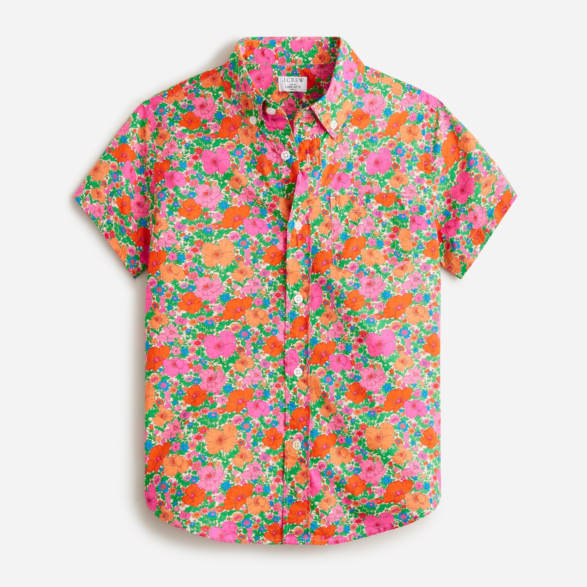 Boys' short-sleeve button-up shirt in Liberty® fabrics