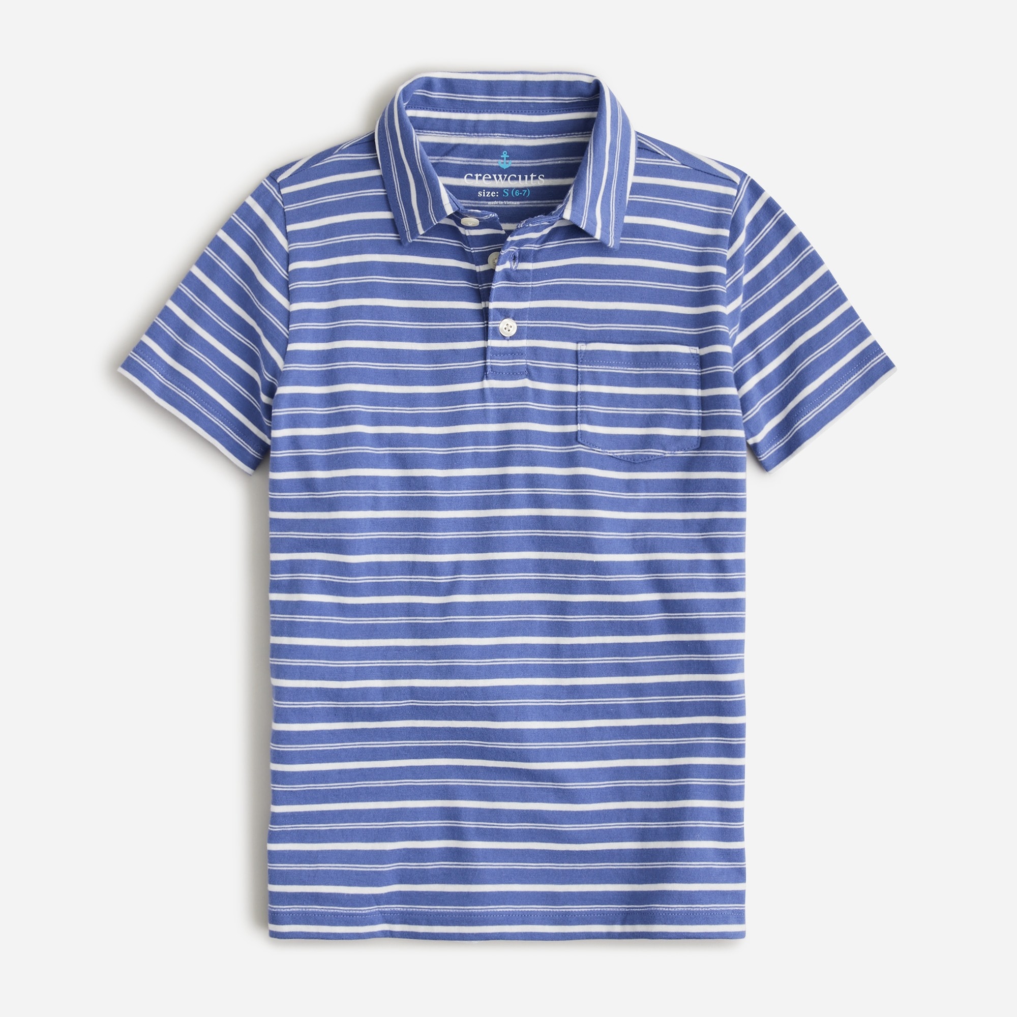 Boys' short-sleeve polo shirt in stripe