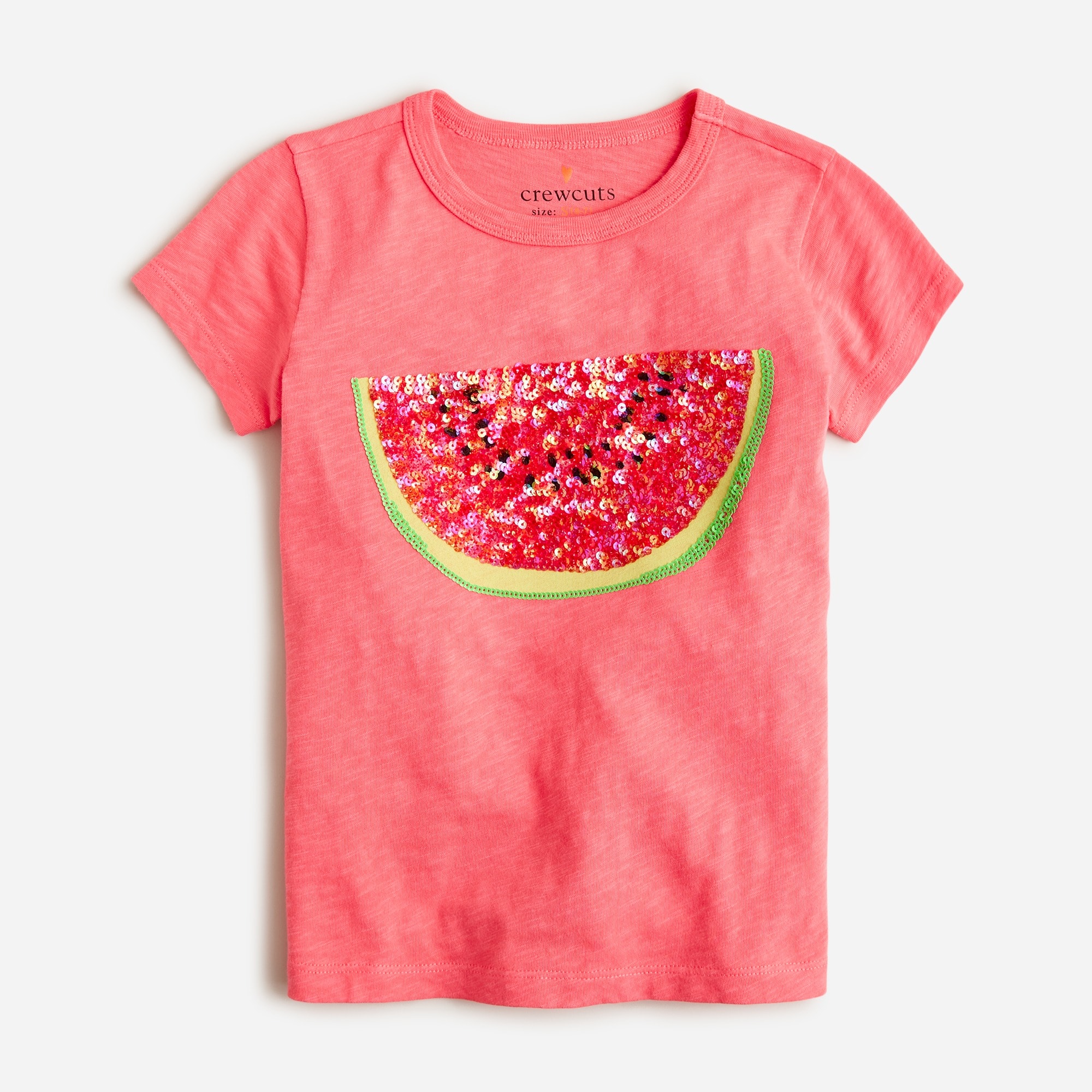 Girls' sequin watermelon graphic T-shirt