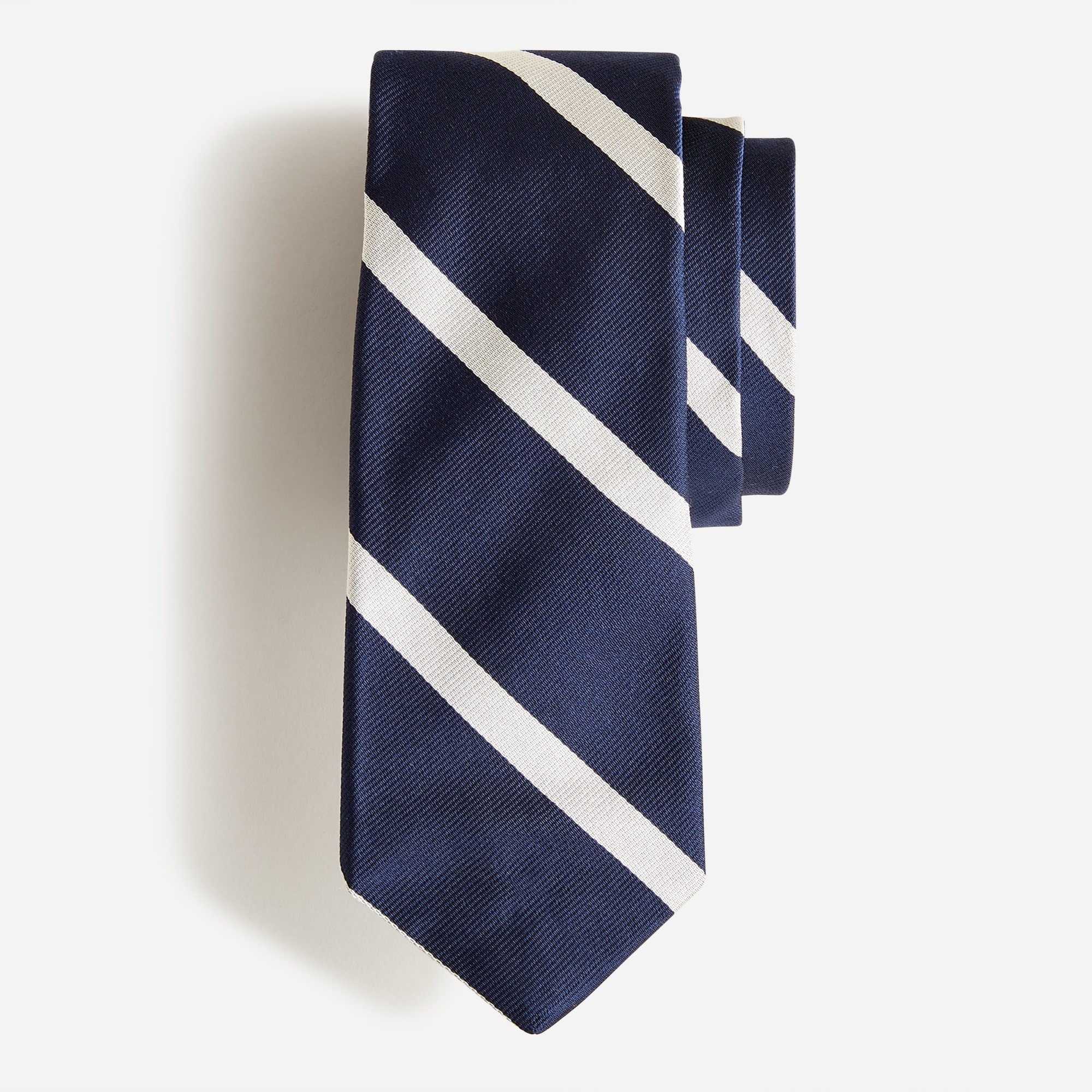 English silk tie in diagonal stripe