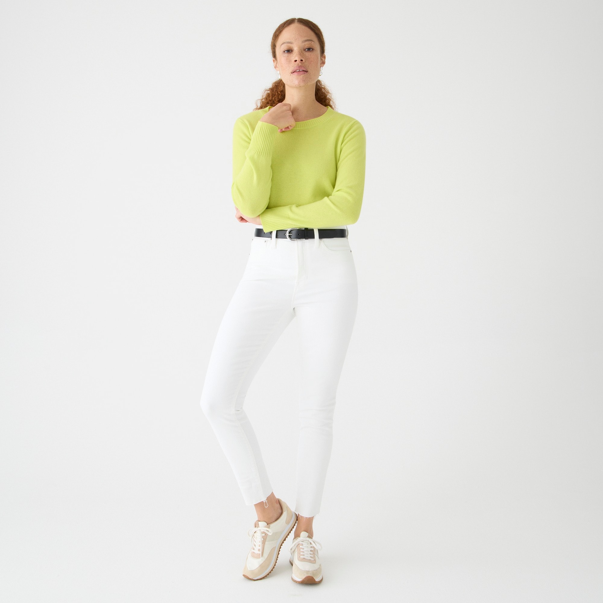 10" toothpick jean in white wash