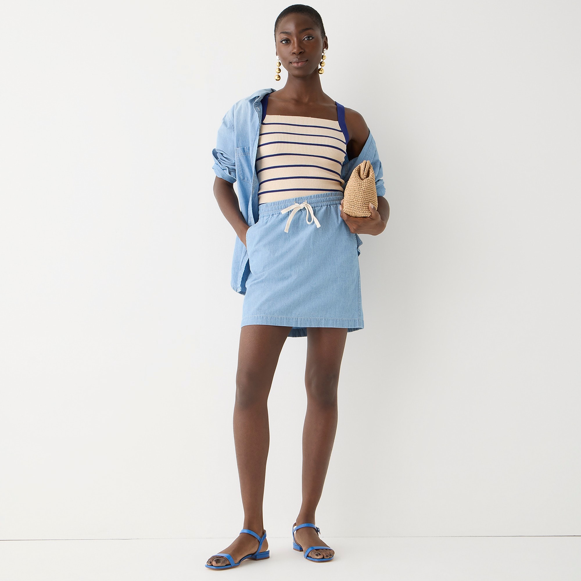 Seaside skirt in chambray