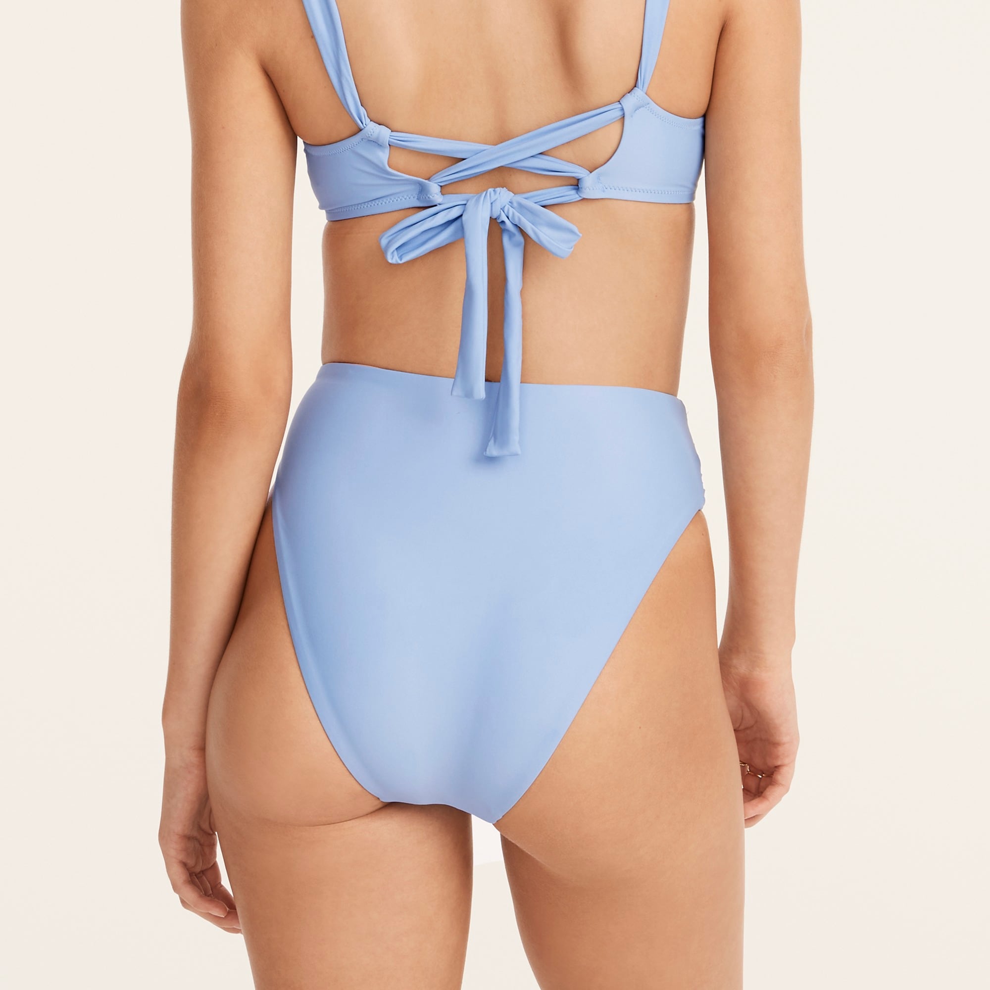 Tie high-rise bikini bottom
