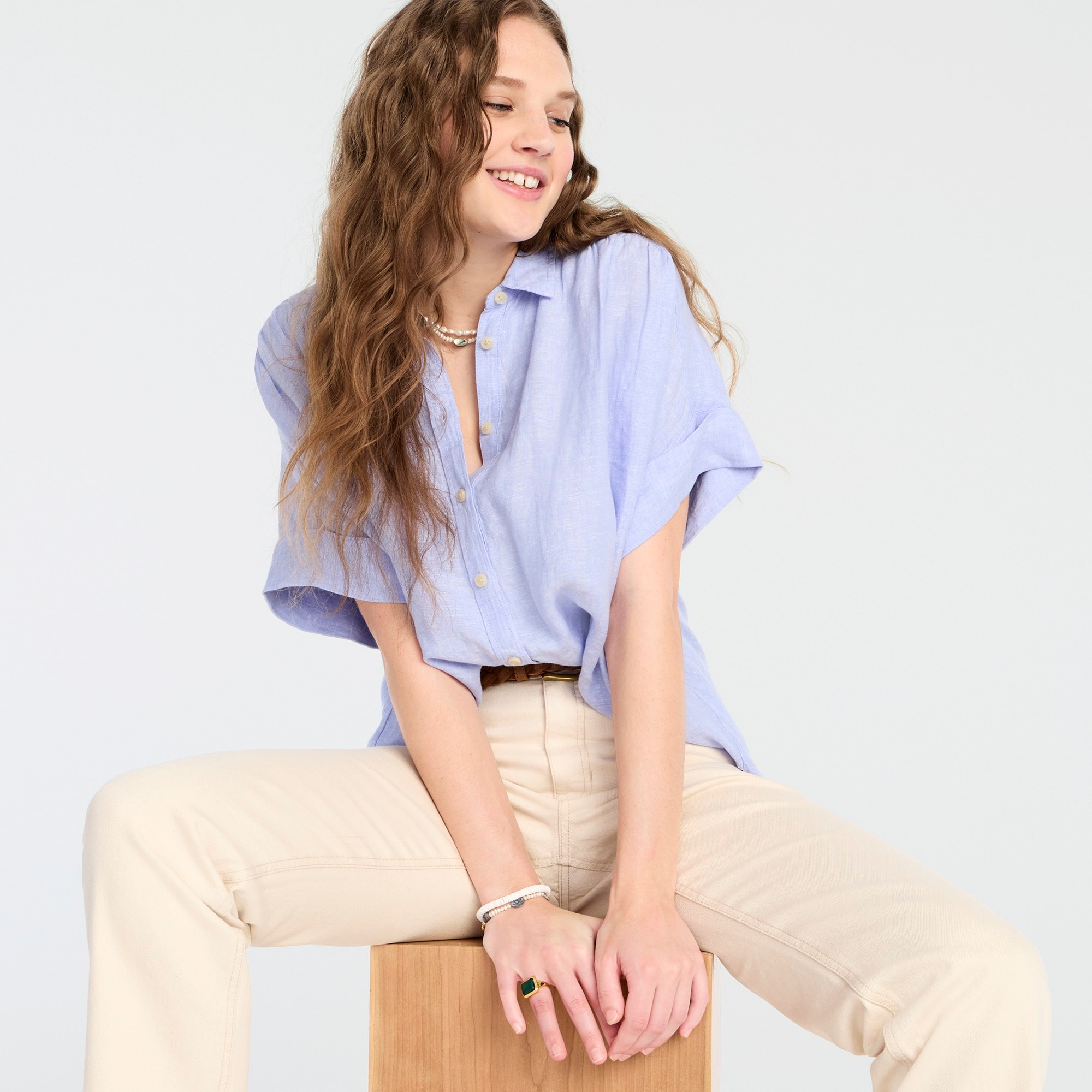 Relaxed-fit short-sleeve Baird McNutt Irish linen shirt