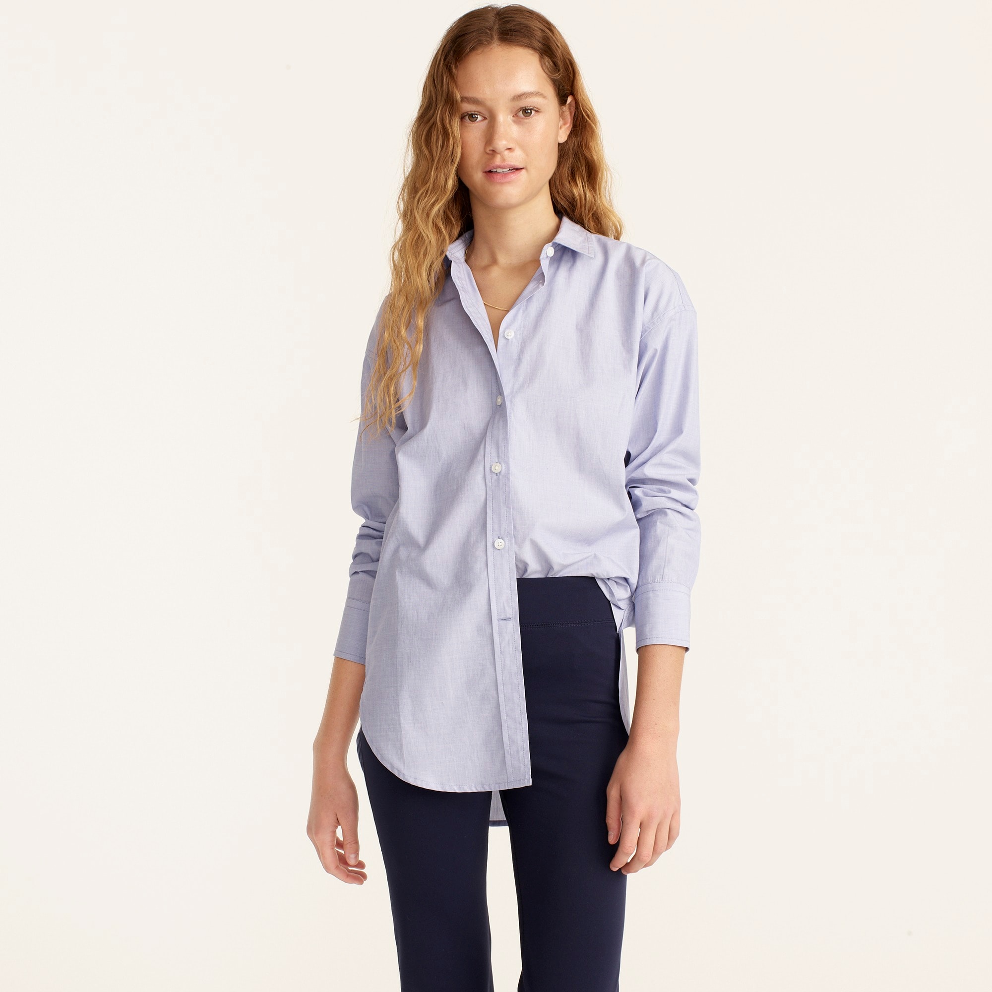 Relaxed-fit end-on-end cotton shirt
