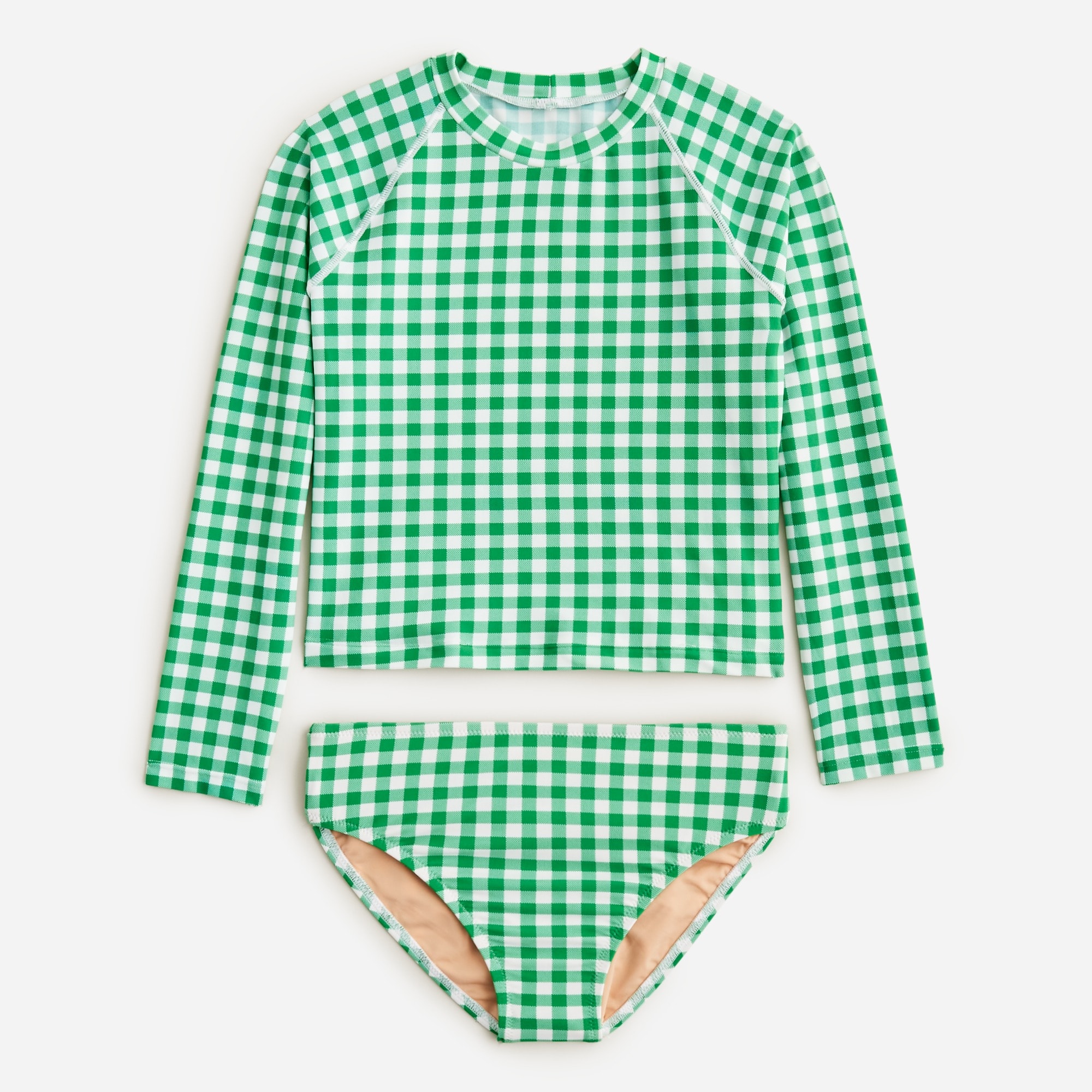 Girls' printed rash guard two-piece with UPF 50+
